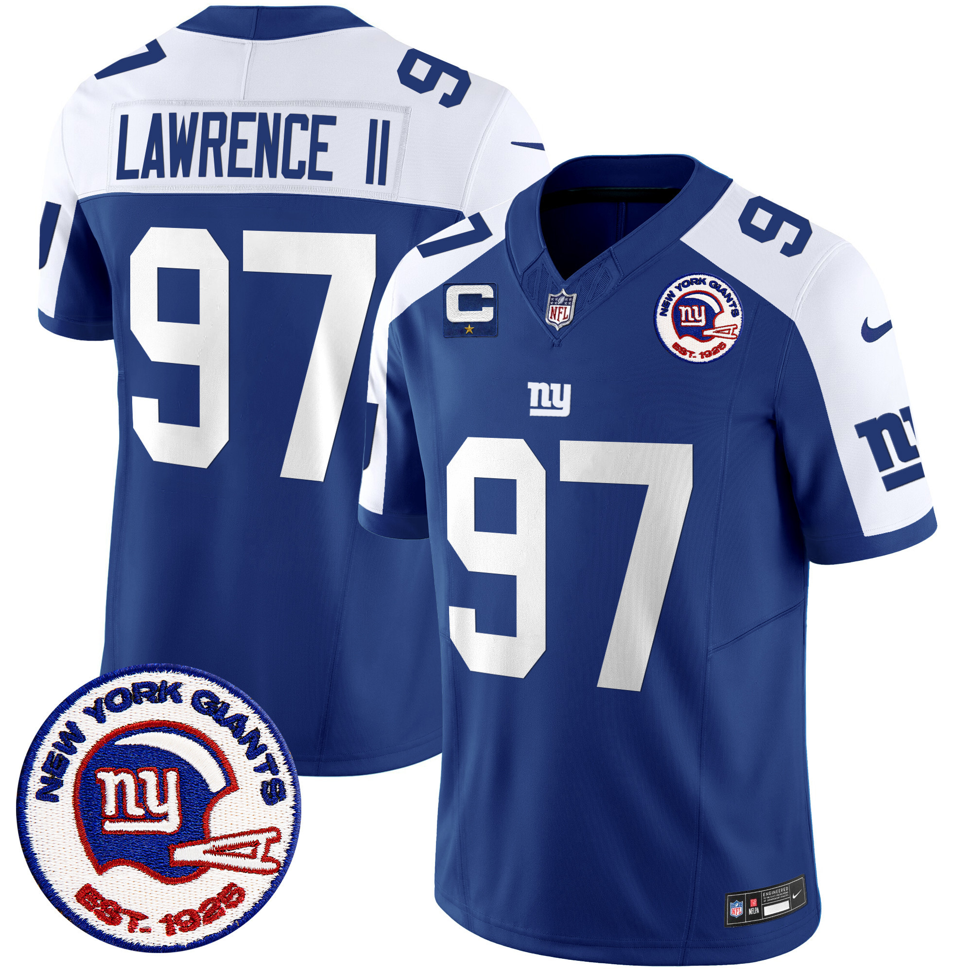 Men's Dexter Lawrence II San Francisco Giants Est 1925 Patch Vapor Limited Alternate Jersey - All Stitched