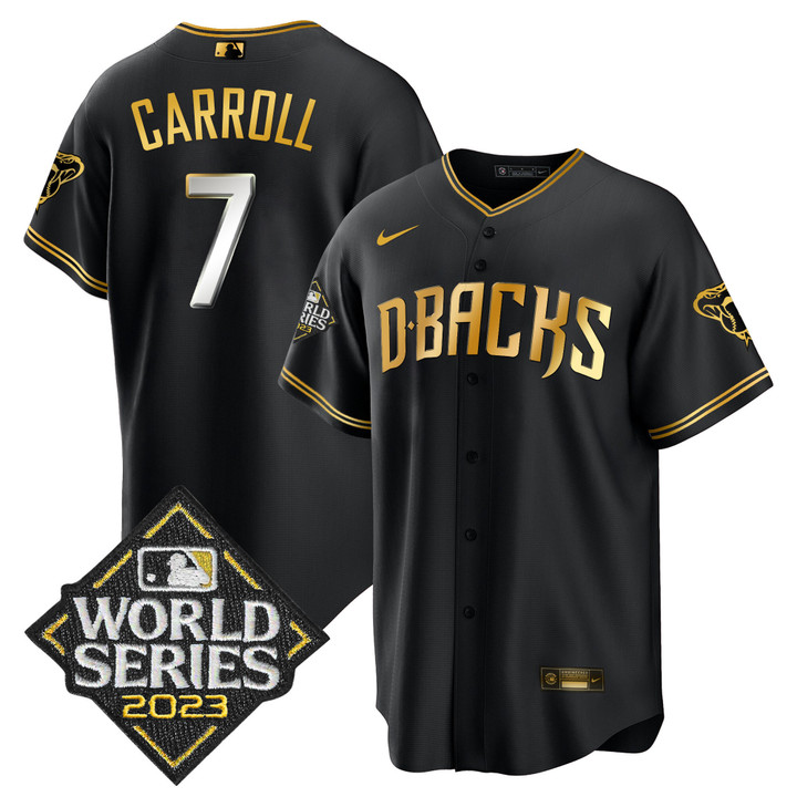 MEN'S DIAMONDBACKS 2023 WORLD SERIES COOL BASE BLACK GOLD JERSEY - ALL STITCHED