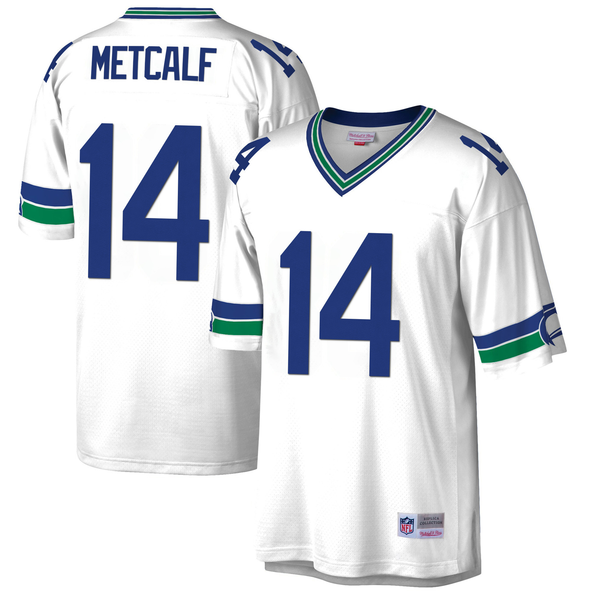 Men's DK Metcalf Seattle Seahawks Big & Tall 1985 Retired White Jersey V2 - All Stitched