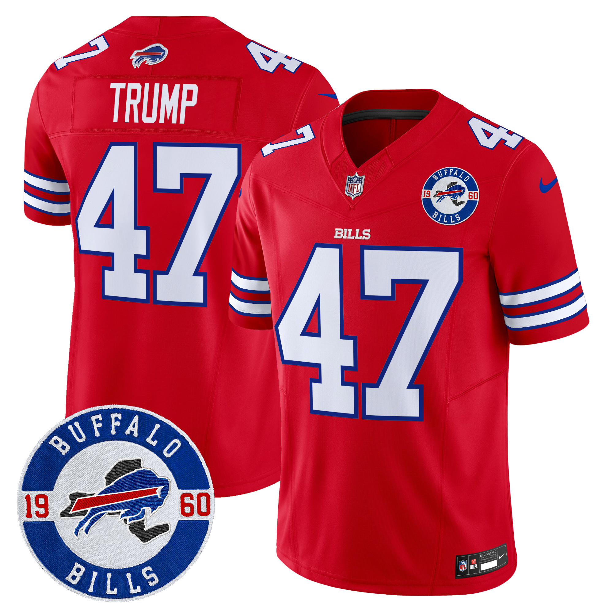Men's Donald Trump Buffalo Bills 2024 Vapor Limited Red Jersey - All Stitched