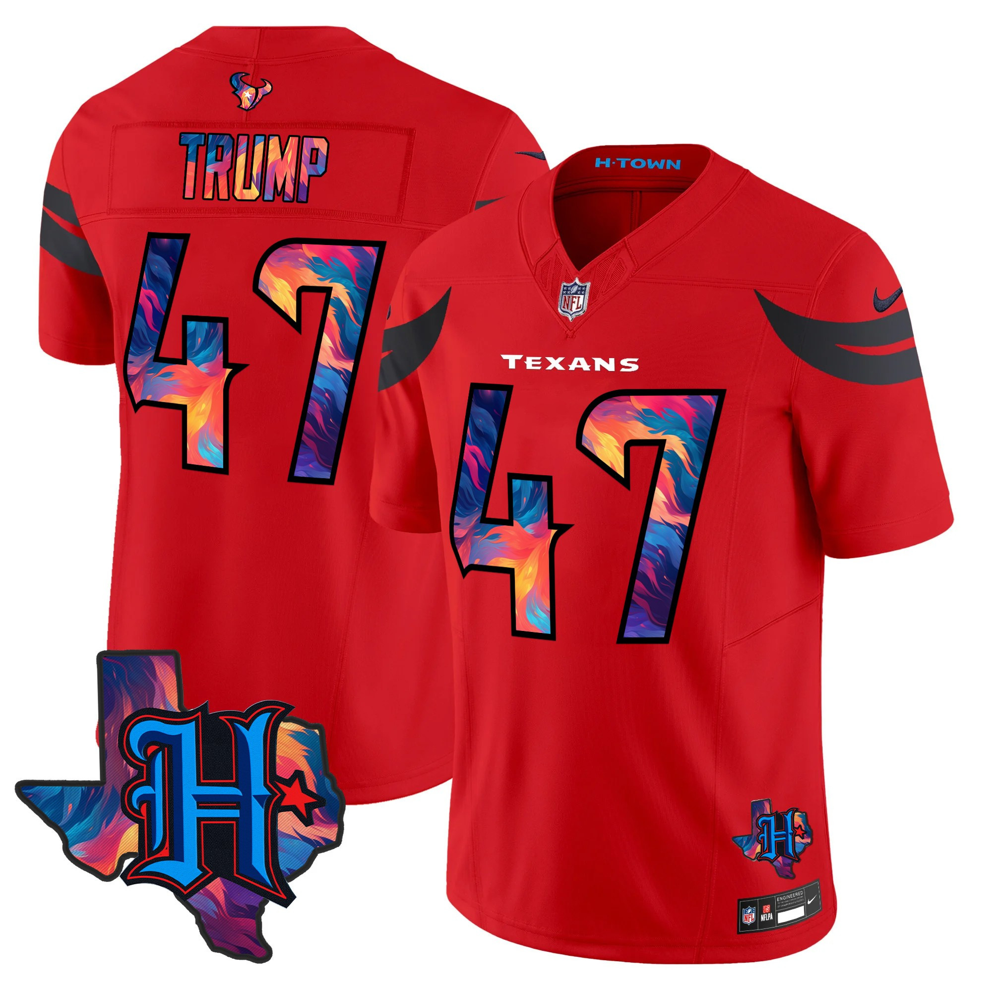 Men's Donald Trump Houston Texans 2024 Special Vapor Limited Red Jersey - All Stitched