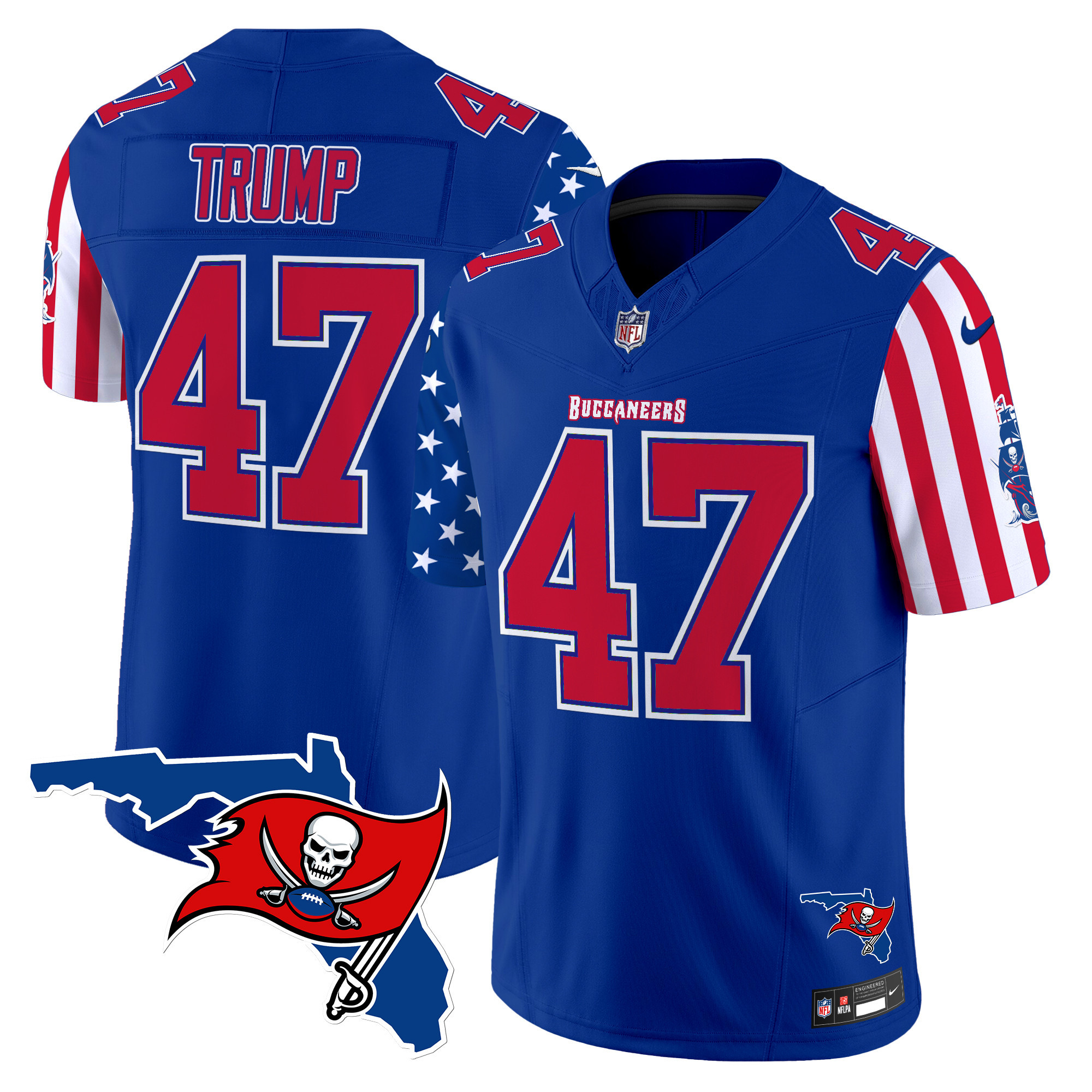 Men's Donald Trump Tampa Bay Buccaneers American Style Vapor Limited Royal Jersey - All Stitched