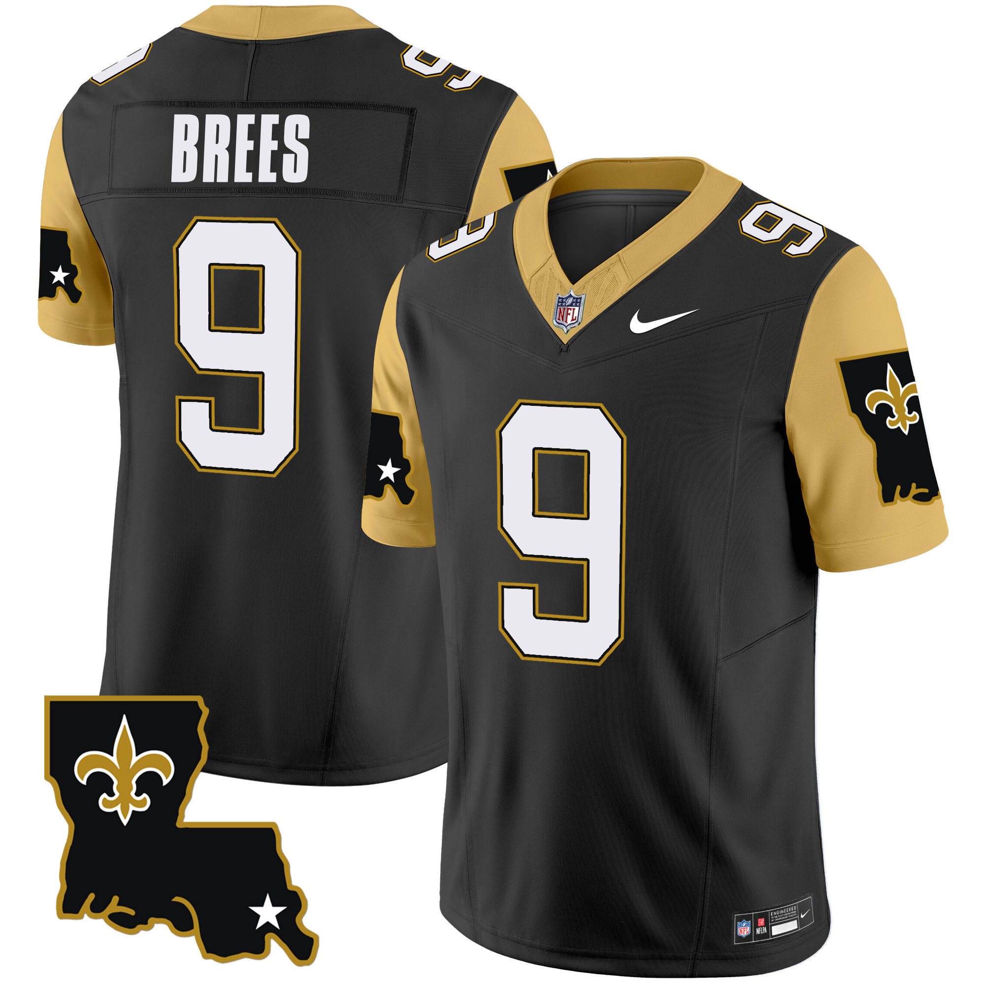Men's Drew Brees New Orleans Saints 1987 Legacy Vapor Limited Black Jersey V2 - All Stitched