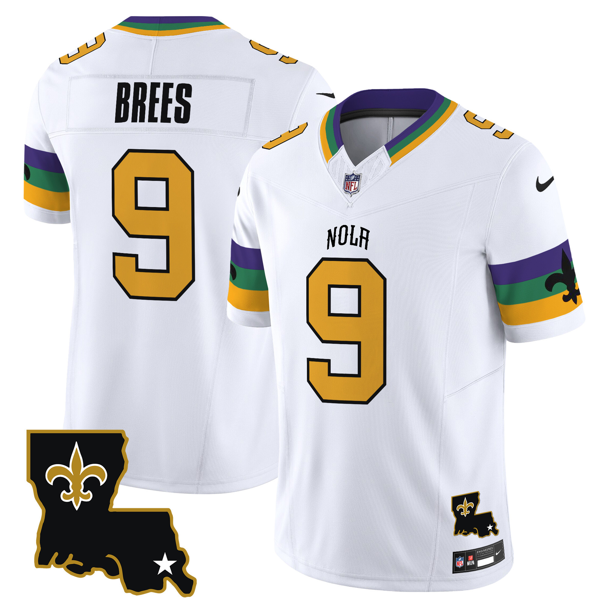 Men's Drew Brees New Orleans Saints 2024 New Orleans City Vapor Limited White Jersey - All Stitched