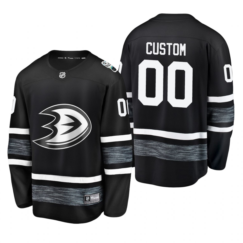 Men's Ducks Custom #00 2019 NHL All-Star Breakaway Player Steal Jersey - Black