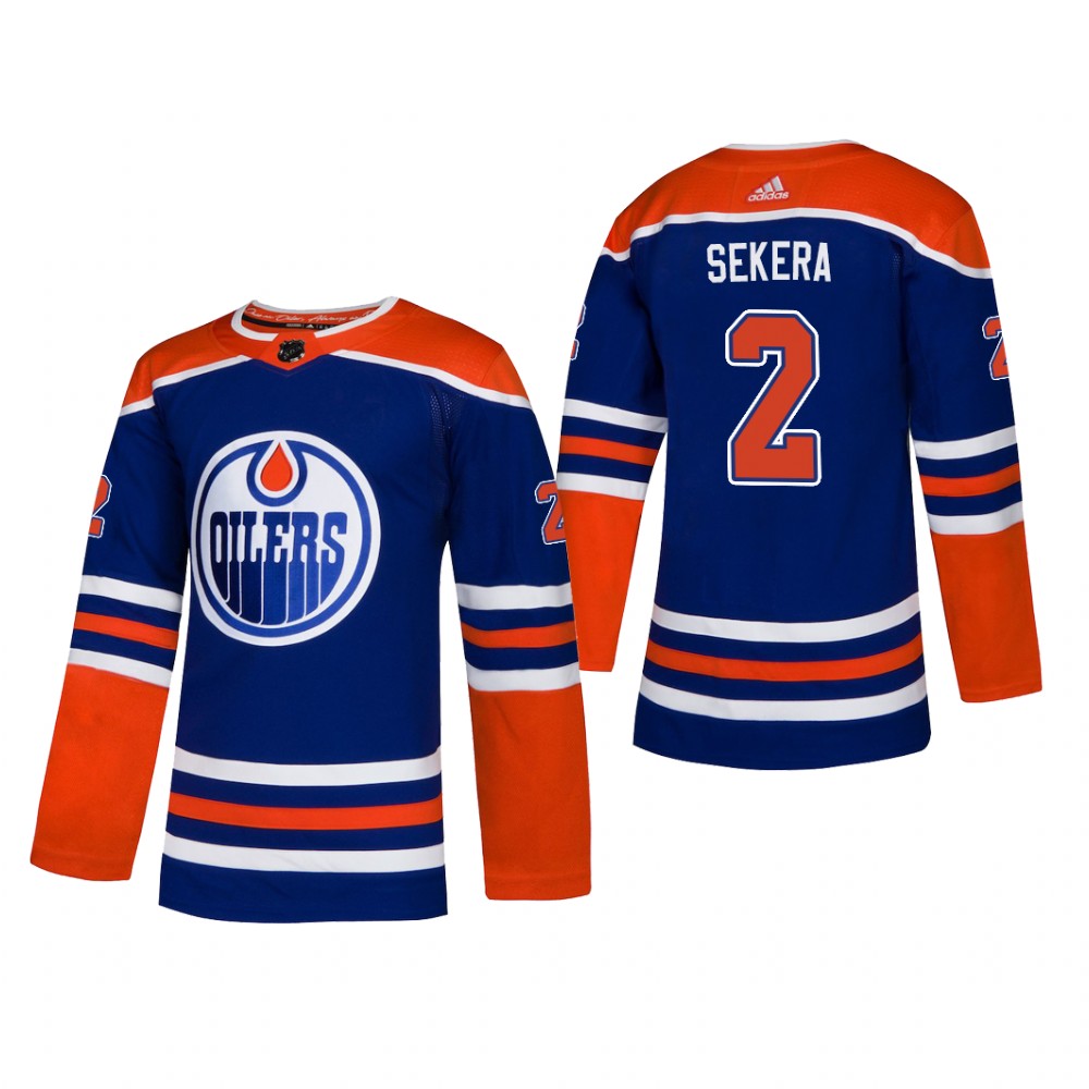 Men's Edmonton Oilers Andrej Sekera #2 2019 Alternate Reasonable Adidas Jersey - Royal
