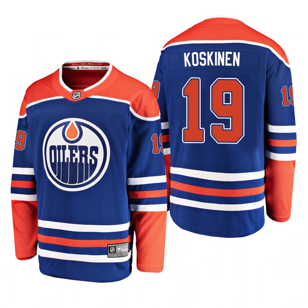 Men's Edmonton Oilers Mikko Koskinen #19 2019 Alternate Reasonable Breakaway Jersey - Royal
