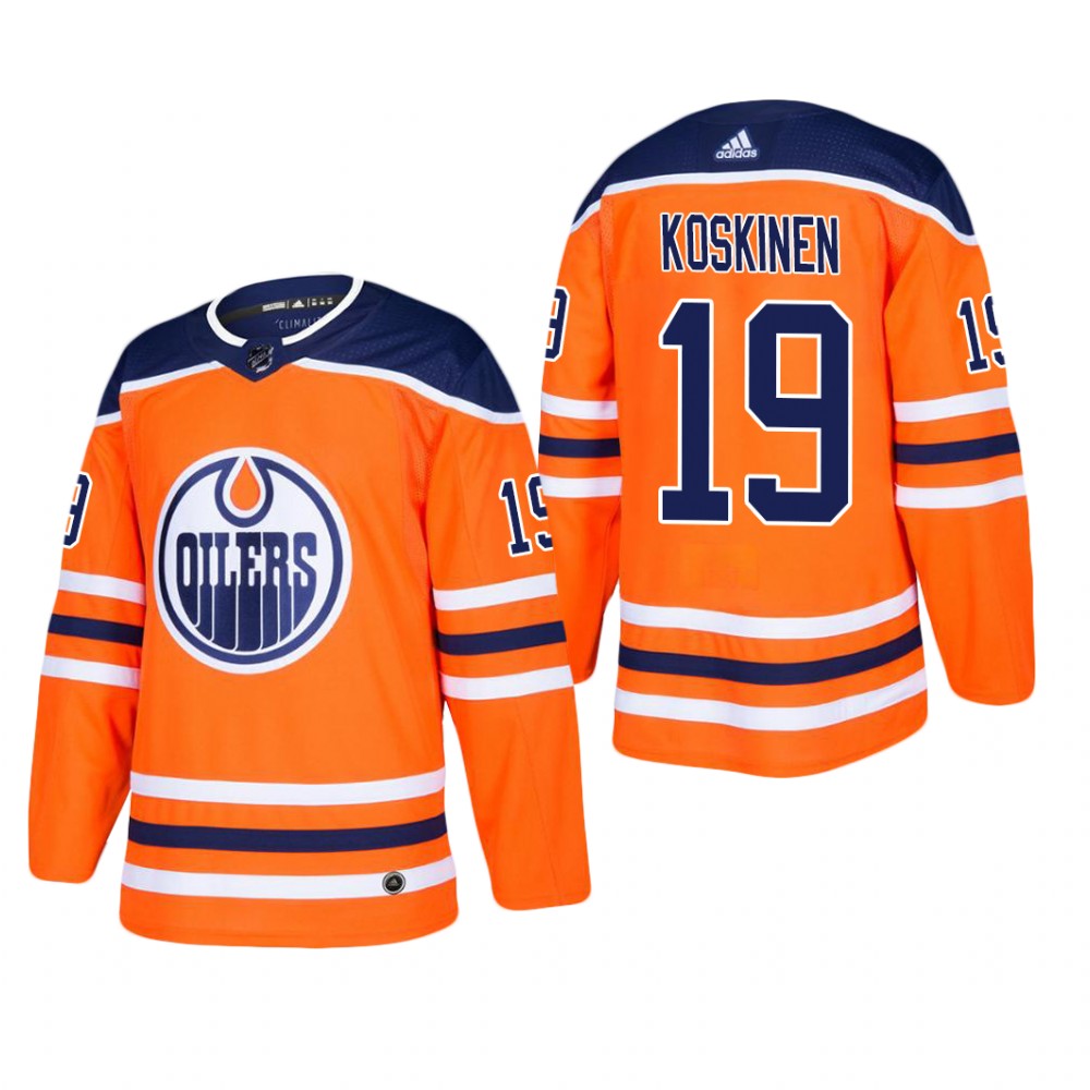 Men's Edmonton Oilers Mikko Koskinen #19 Home Orange Player Cheap Jersey
