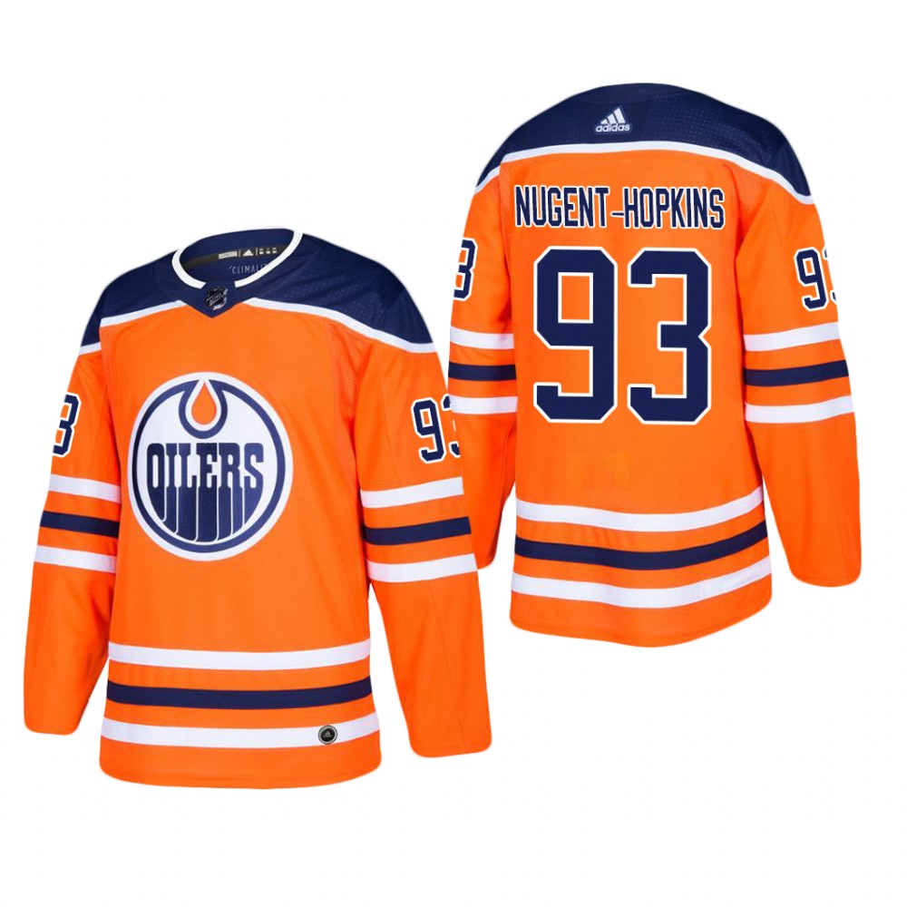 Men's Edmonton Oilers Ryan Nugent-Hopkins #93 Home Orange Player Cheap Jersey