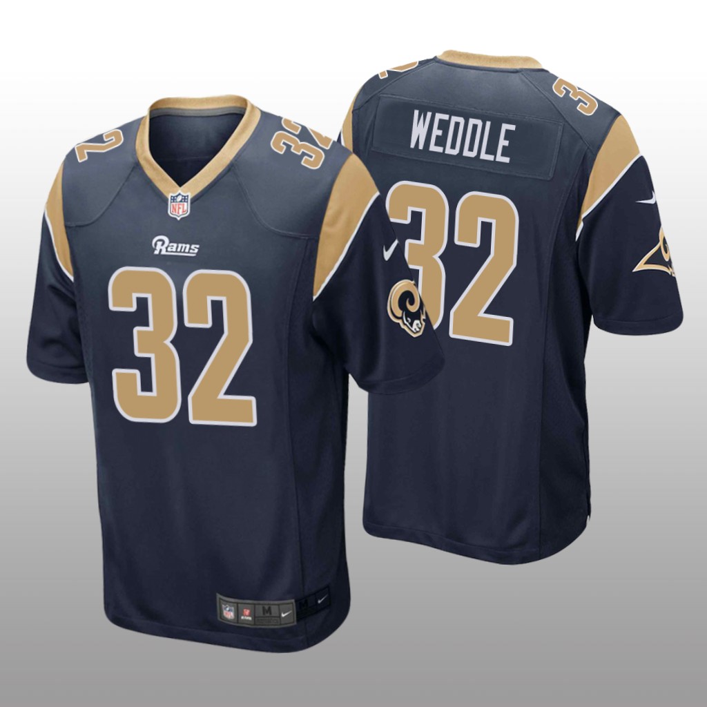 Men's Eric Weddle Los Angeles Rams Navy Game Jersey