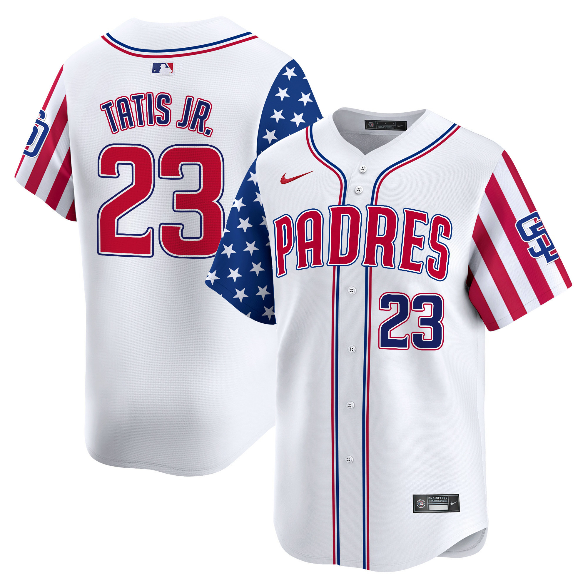 Men's Fernando Tatis Jr. San Diego Padres 2024 Independence Day Vapor Premier Limited White Jersey - All Stitched