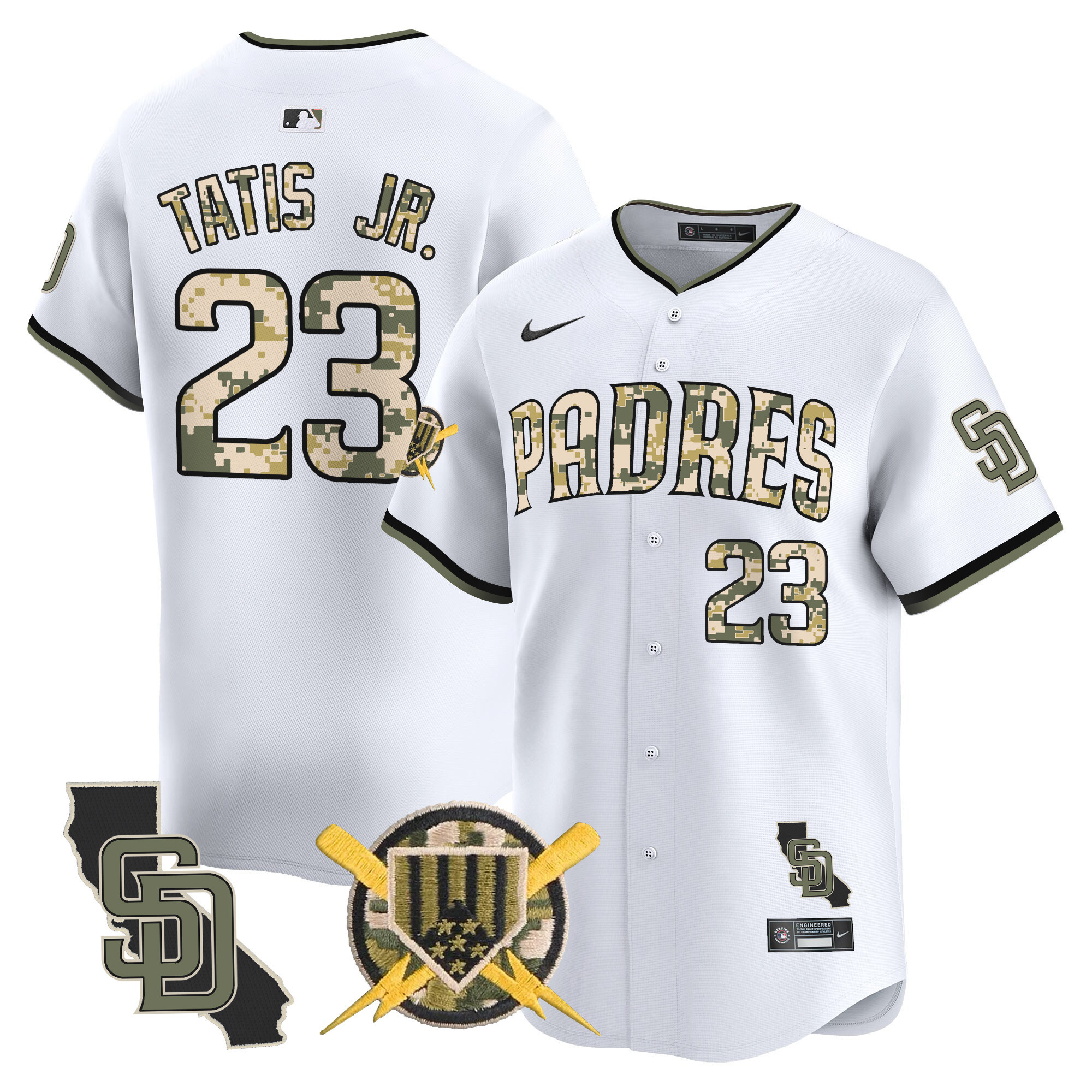 Men's Fernando Tatis Jr. San Diego Padres Armed Forces Day Vapor Premier Limited White Jersey - All Stitched
