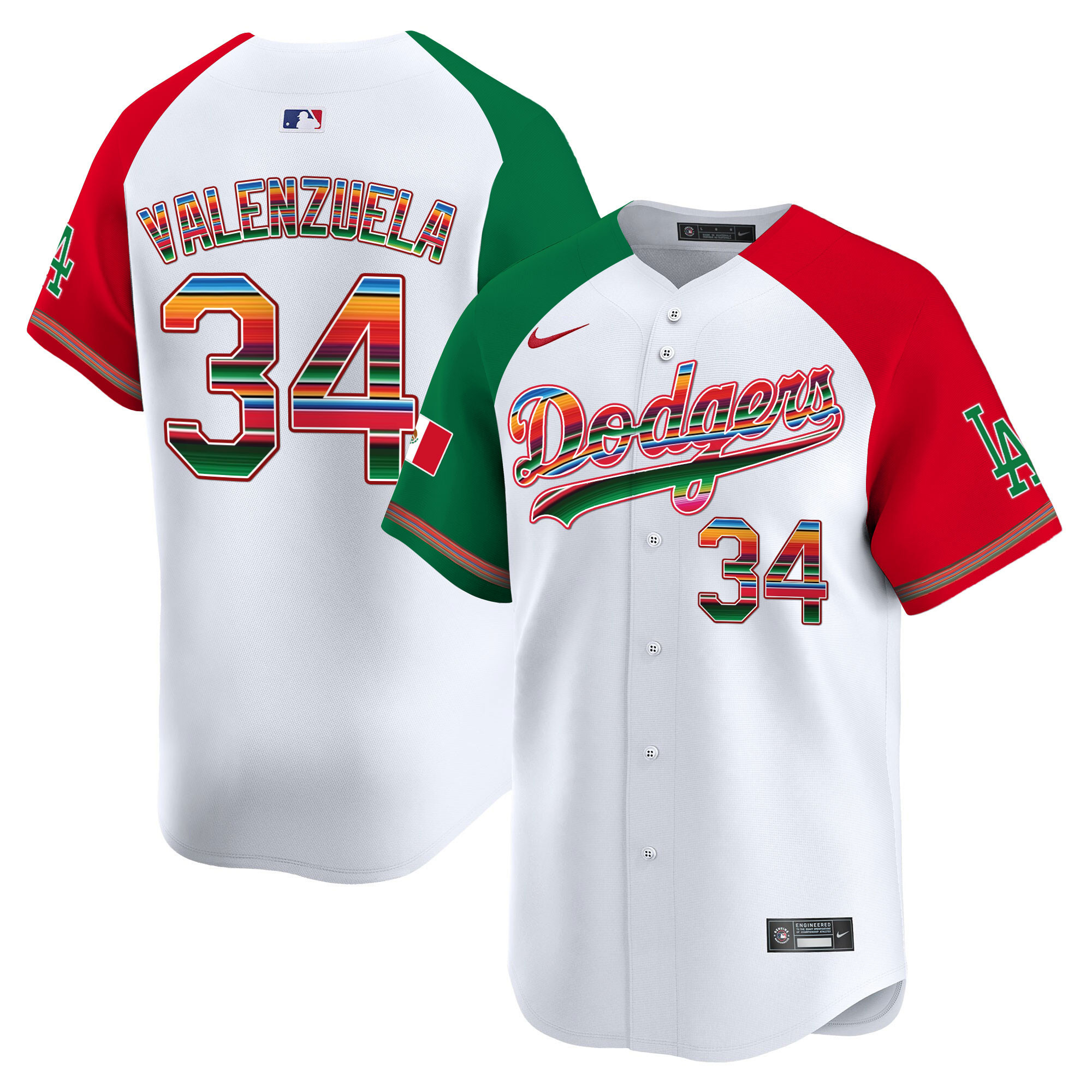 Men's Fernando Valenzuela Los Angeles Dodgers Mexico Vapor Premier Limited Alternate Jersey - All Stitched