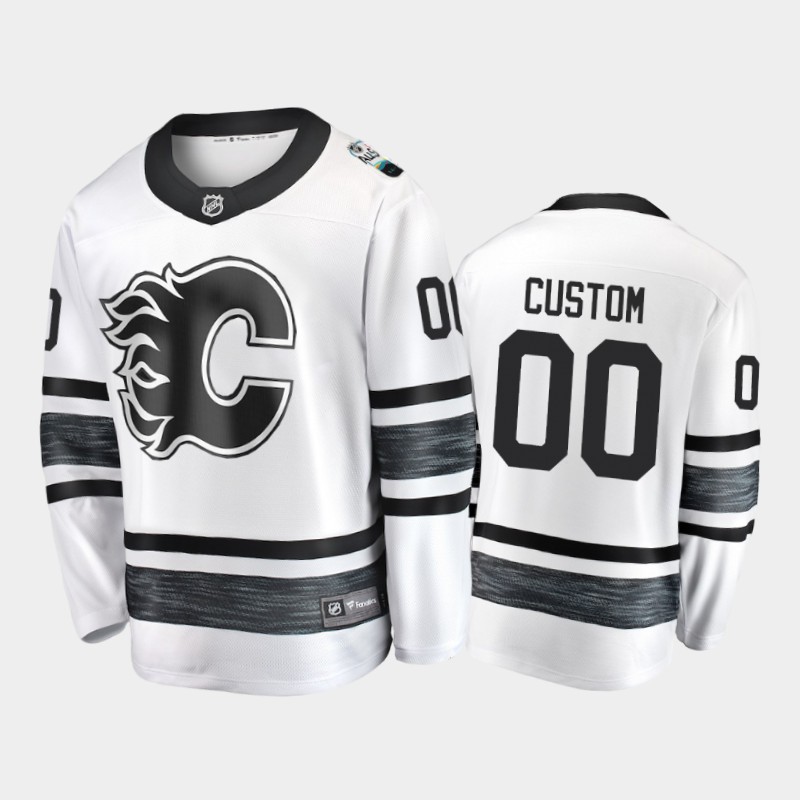 Men's Flames Custom #00 2019 NHL All-Star Player Jersey - White
