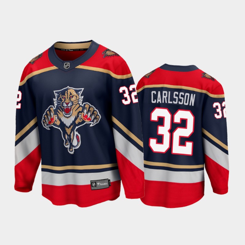 Men's Florida Panthers Lucas Carlsson #32 Reverse Retro Navy 2021 Jersey