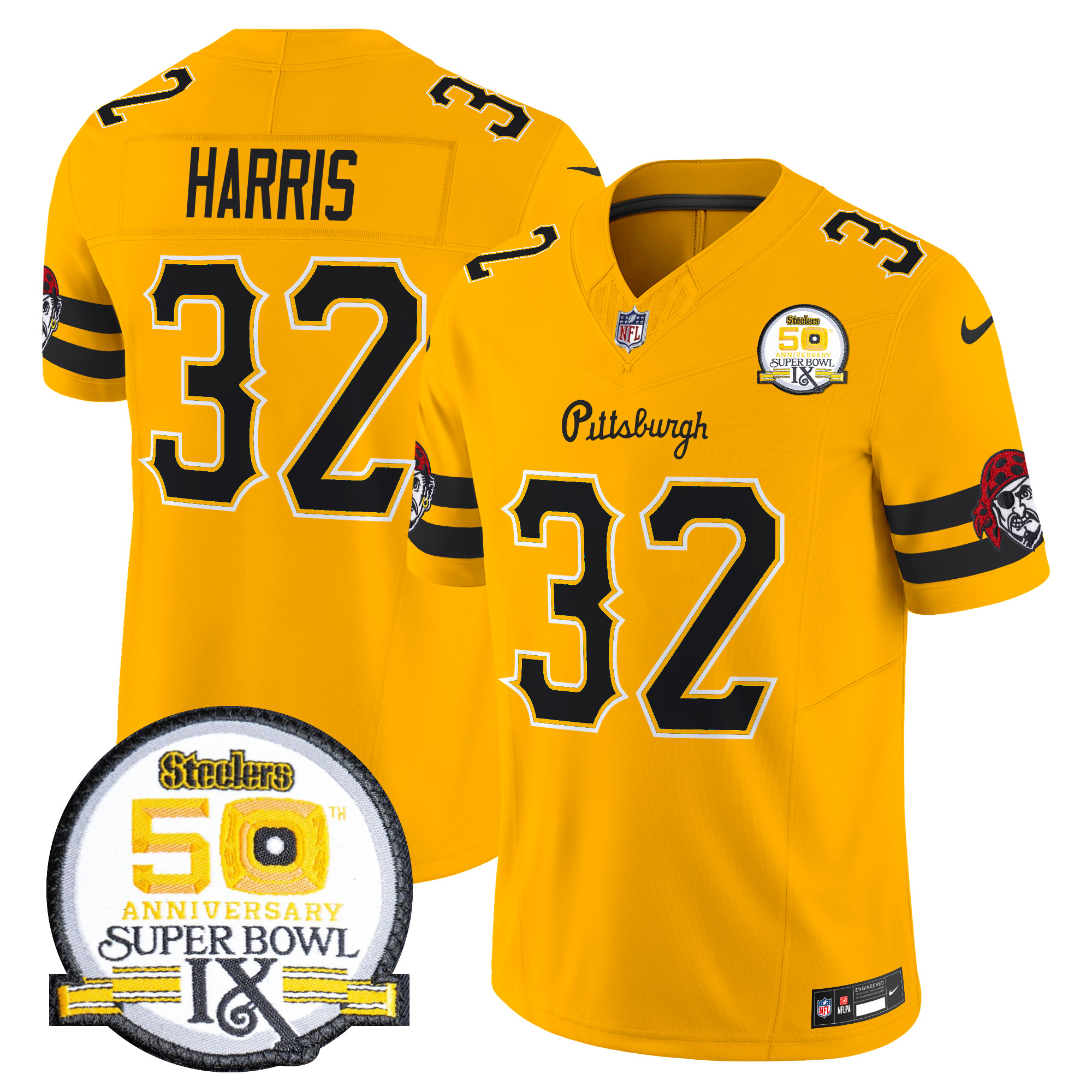 Men's Franco Harris Pittsburgh Steelers 2024 Vapor Limited Gold Jersey - All Stitched