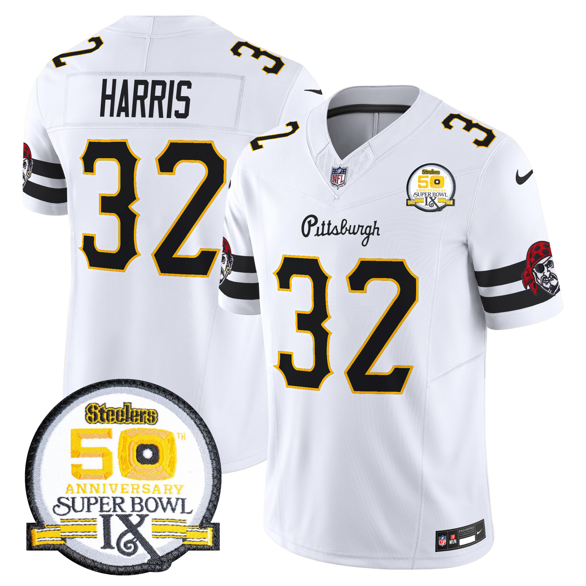 Men's Franco Harris Pittsburgh Steelers 2024 Vapor Limited White Jersey - All Stitched
