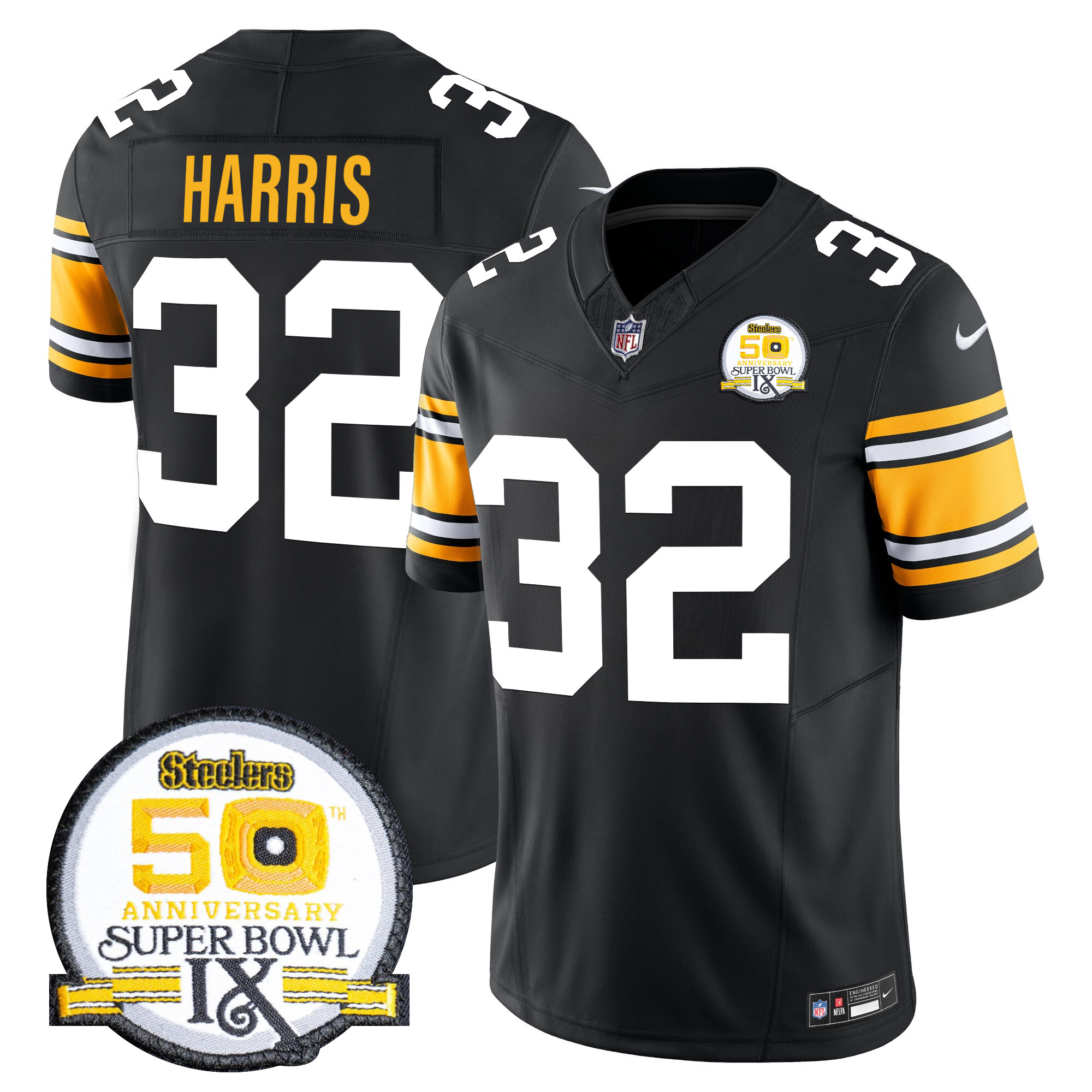Men's Franco Harris Pittsburgh Steelers Throwback 2024 Vapor Limited 1975 Throwback Jersey - All Stitched