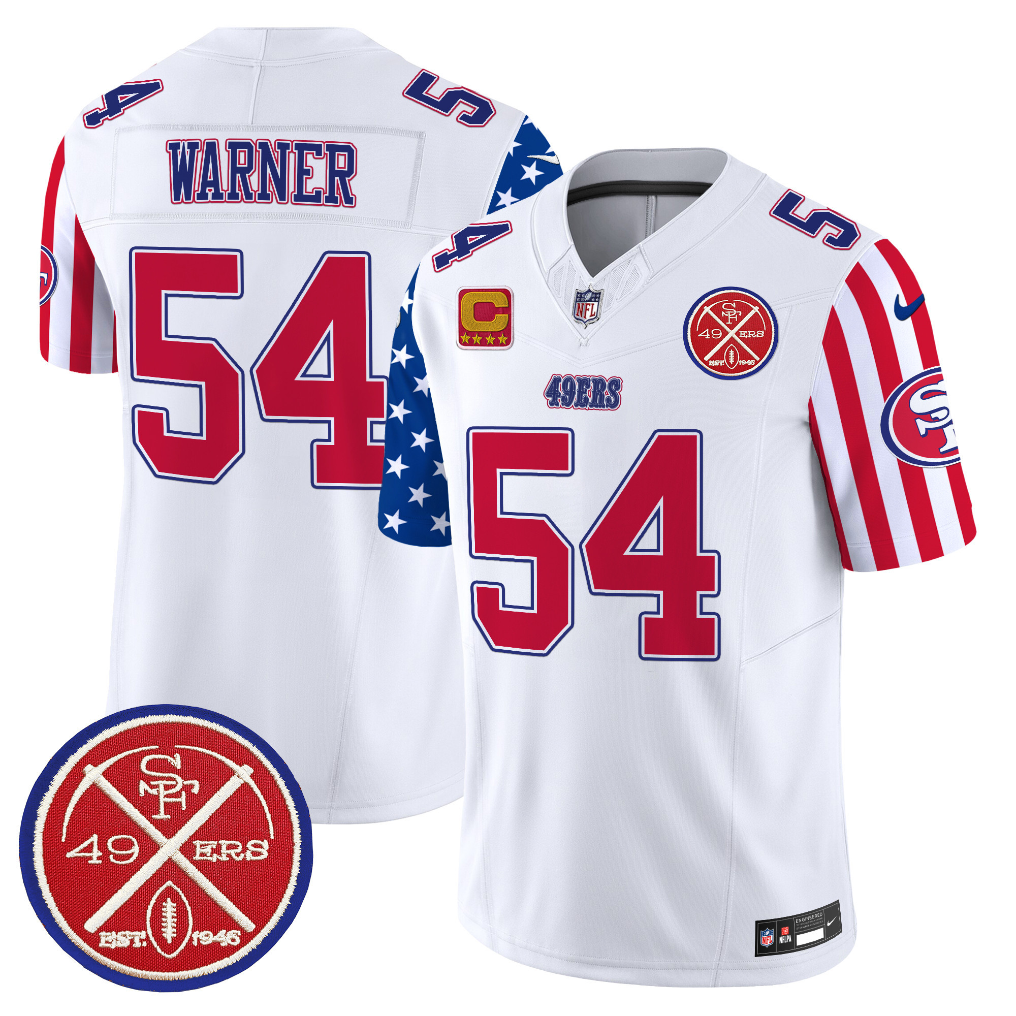 Men's Fred Warner San Francisco 49ers American Style Vapor Limited White Jersey - All Stitched