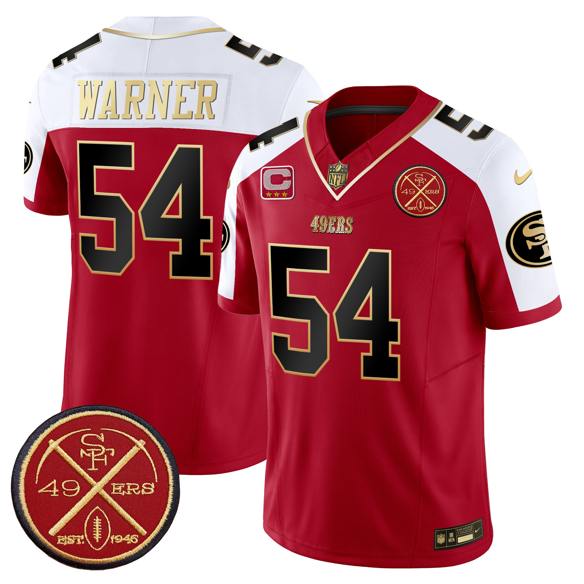 Men's Fred Warner San Francisco 49ers Est.1946 Patch Vapor Limited Alternate Jersey - All Stitched