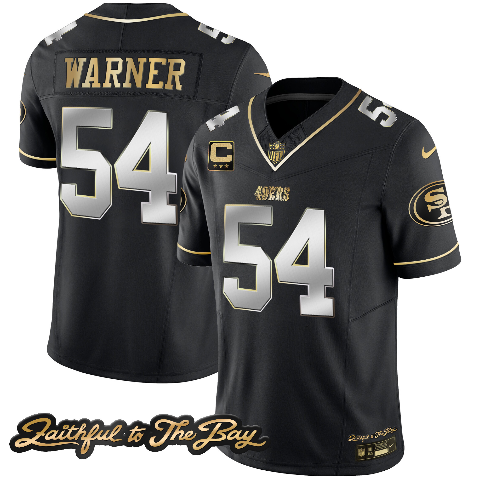 Men's Fred Warner San Francisco 49ers Faithful To The Bay Patch Vapor Limited Black Limited Jersey V3 - All Stitched