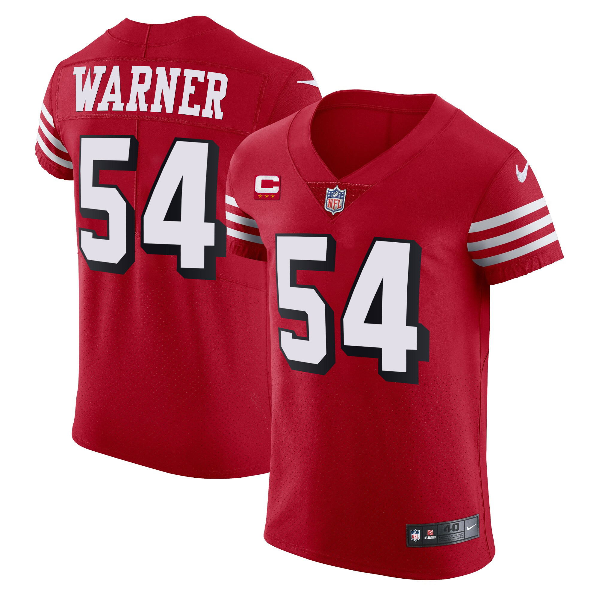 Men's Fred Warner San Francisco 49ers Vapor Elite Red Jersey - All Stitched