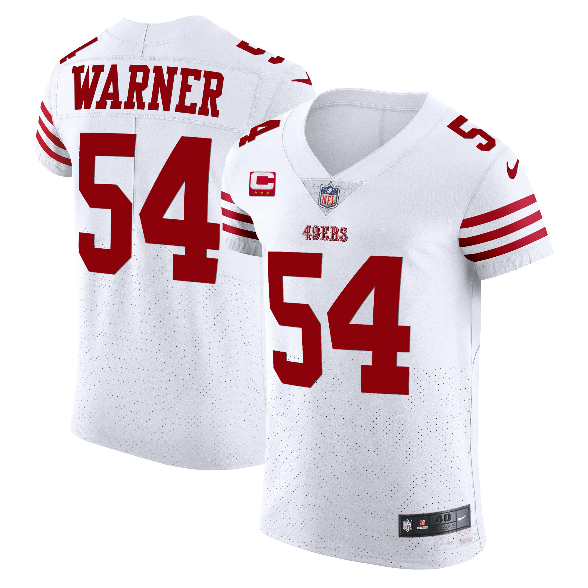 Men's Fred Warner San Francisco 49ers Vapor Elite White Jersey - All Stitched