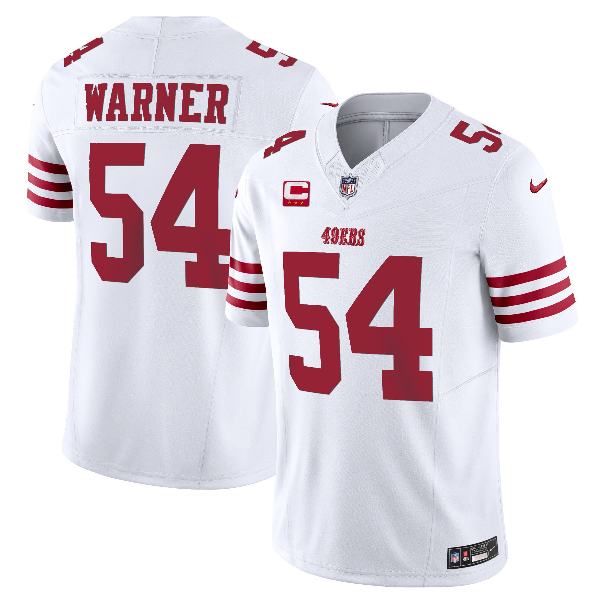 Men's Fred Warner San Francisco 49ers Vapor Limited White Jersey - All Stitched
