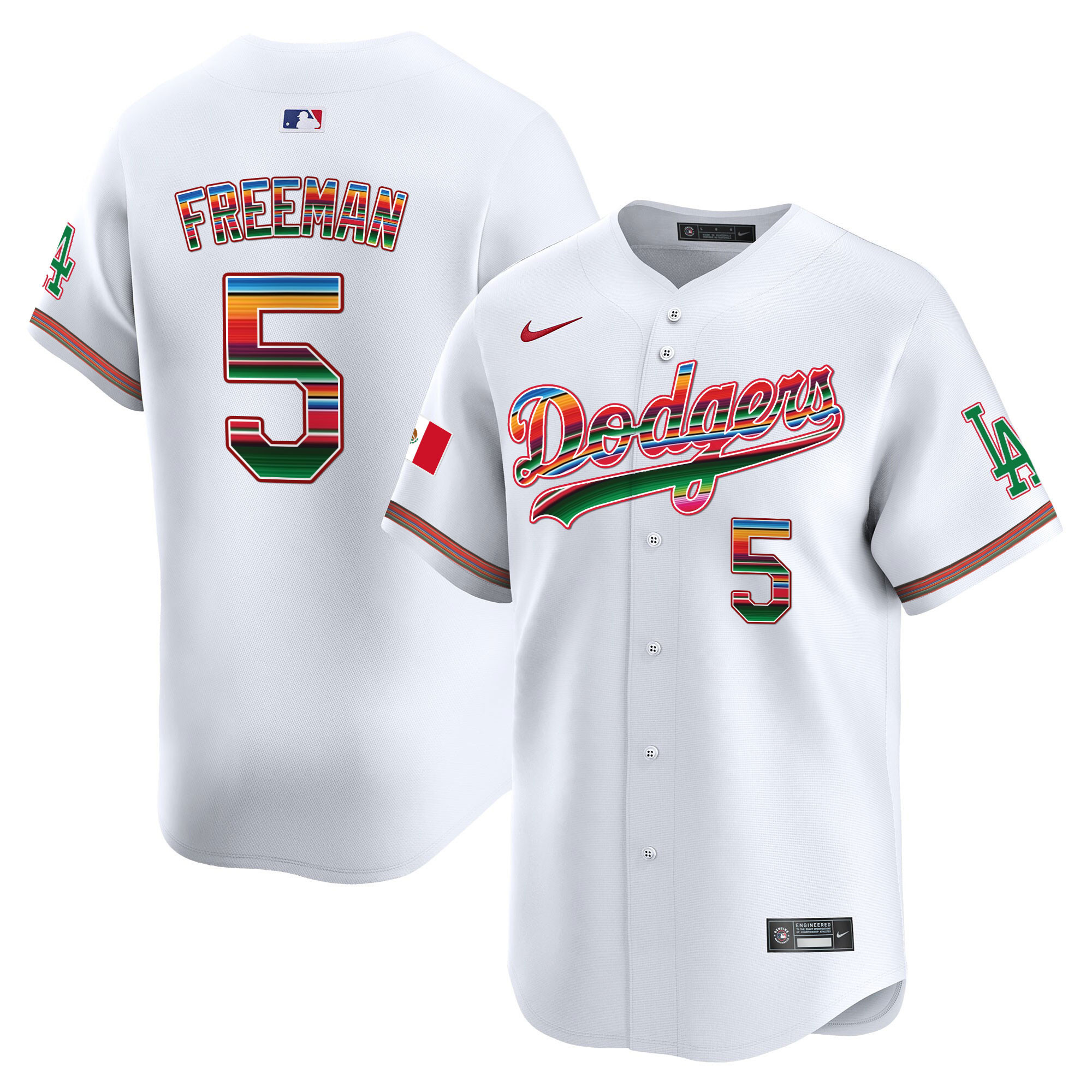 Men's Freddie Freeman Los Angeles Dodgers Mexico Vapor Premier Limited White Jersey - All Stitched