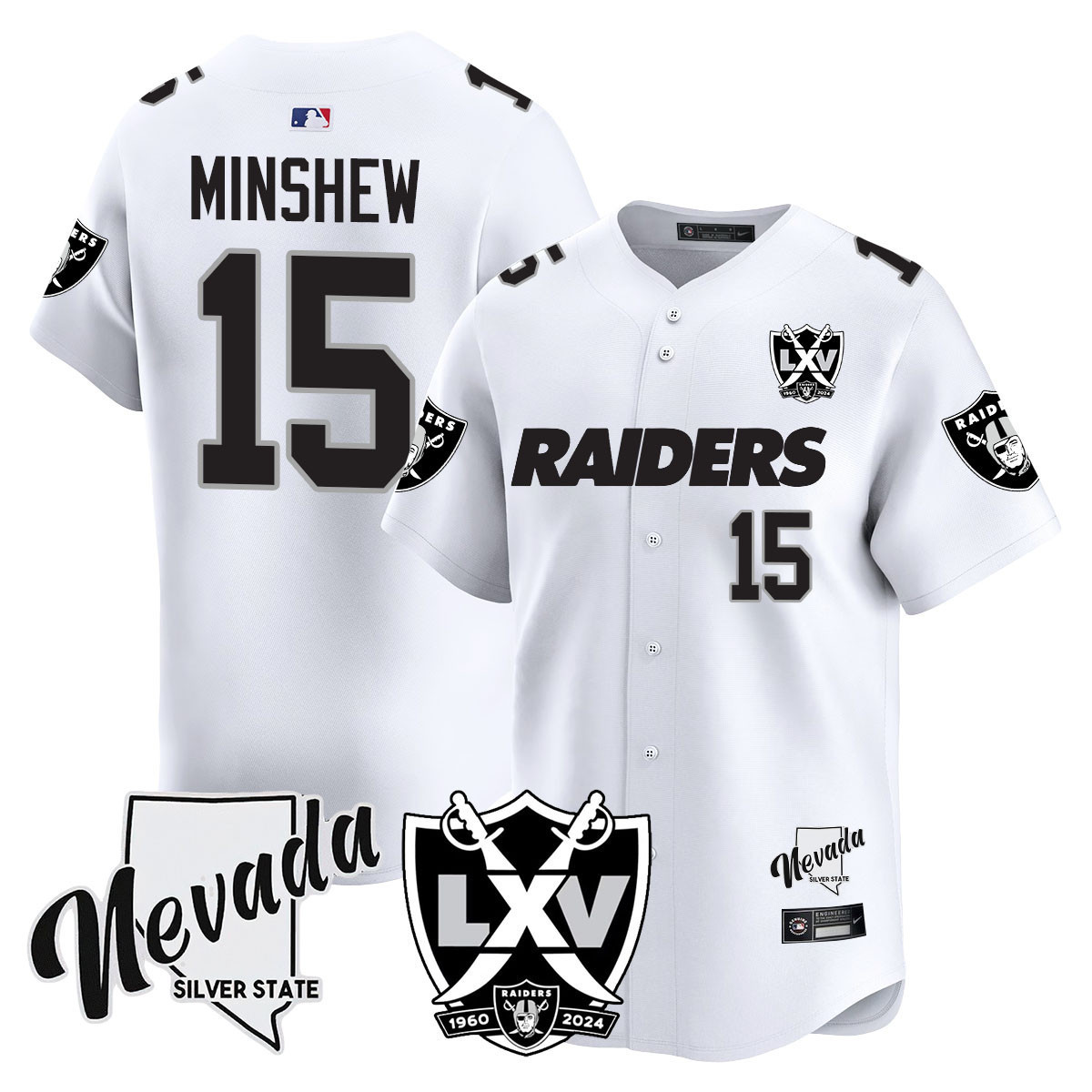 Men's Gardner Minshew Las Vegas Raiders 2024 Vapor Premier Limited White Limited Jersey - 65th Anniversary - All Stitched