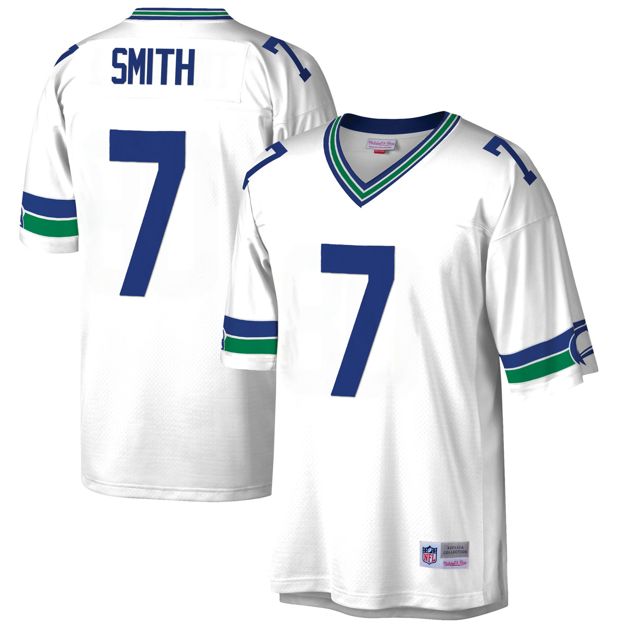 Men's Geno Smith Seattle Seahawks Big & Tall 1985 Retired White Jersey V2 - All Stitched