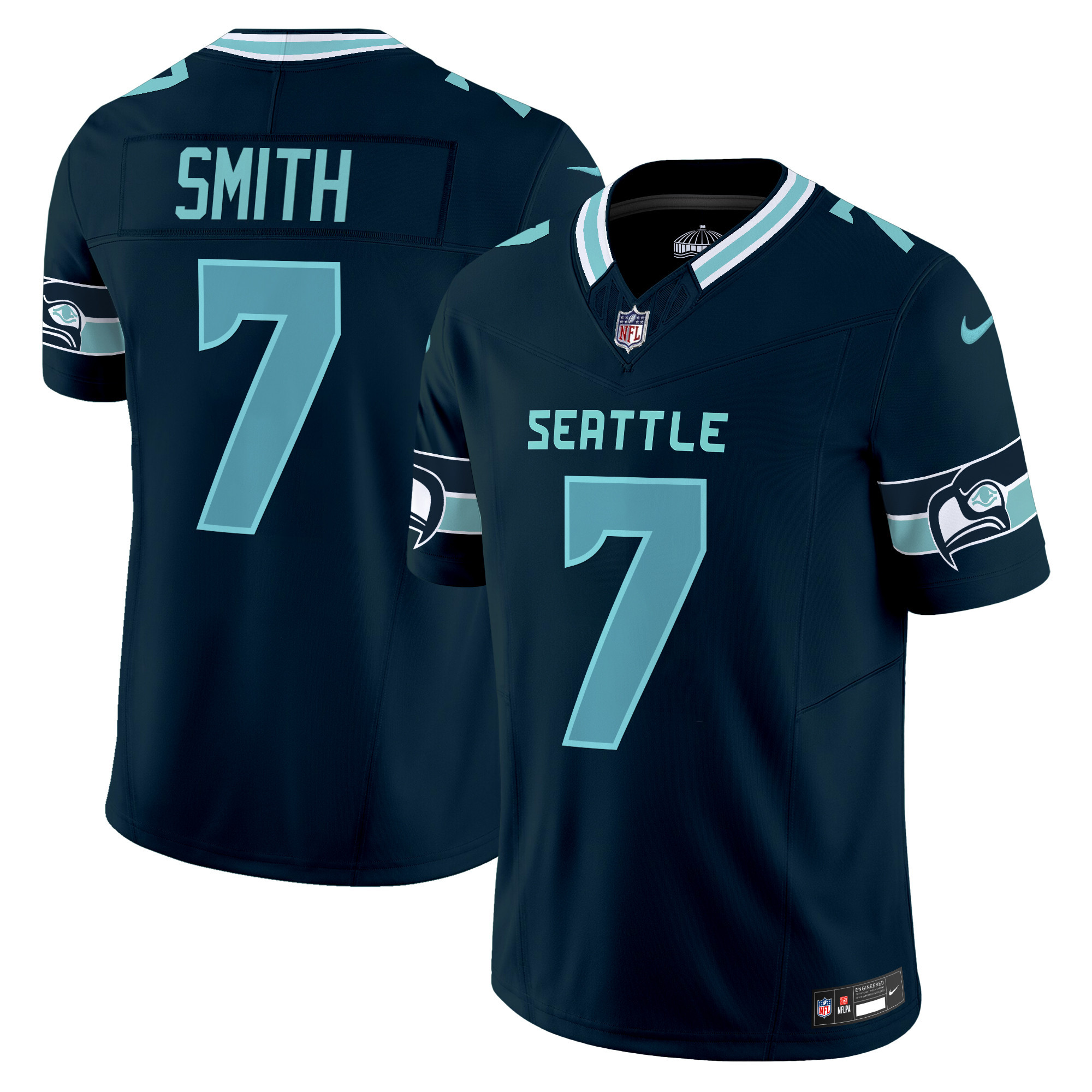 Men's Geno Smith Seattle Seahawks "Seattle City" Vapor Limited Navy Jersey - All Stitched