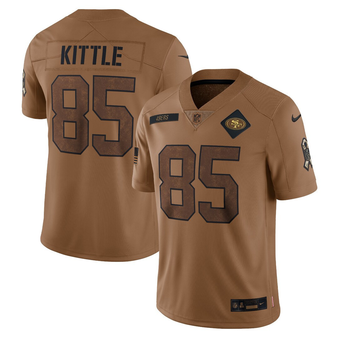 Men's George Kittle San Francisco 49ers 2023 Salute To Service Limited Jersey - Brown