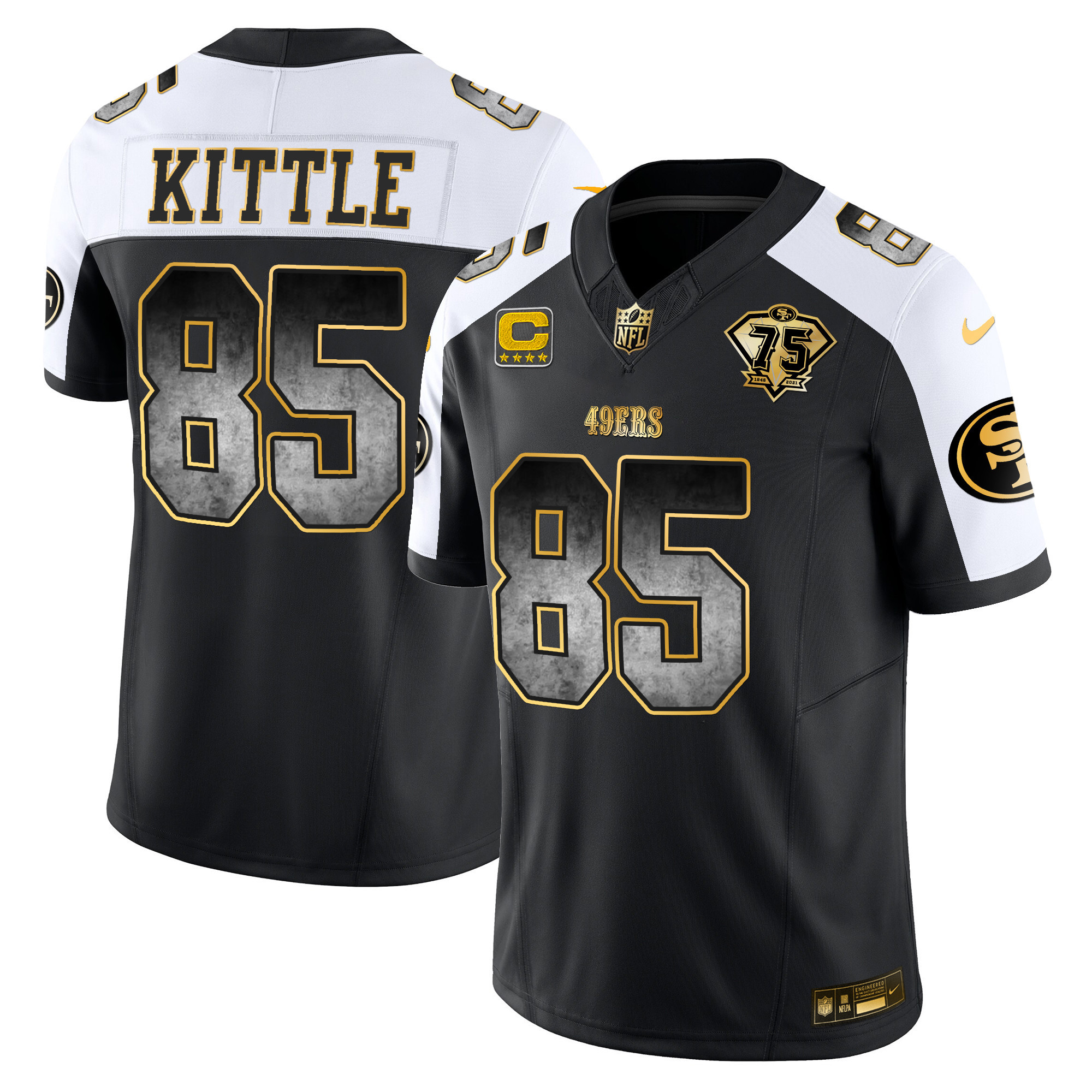 Men's George Kittle San Francisco 49ers Arch Smoke Vapor Alternate Jersey - All Stitched