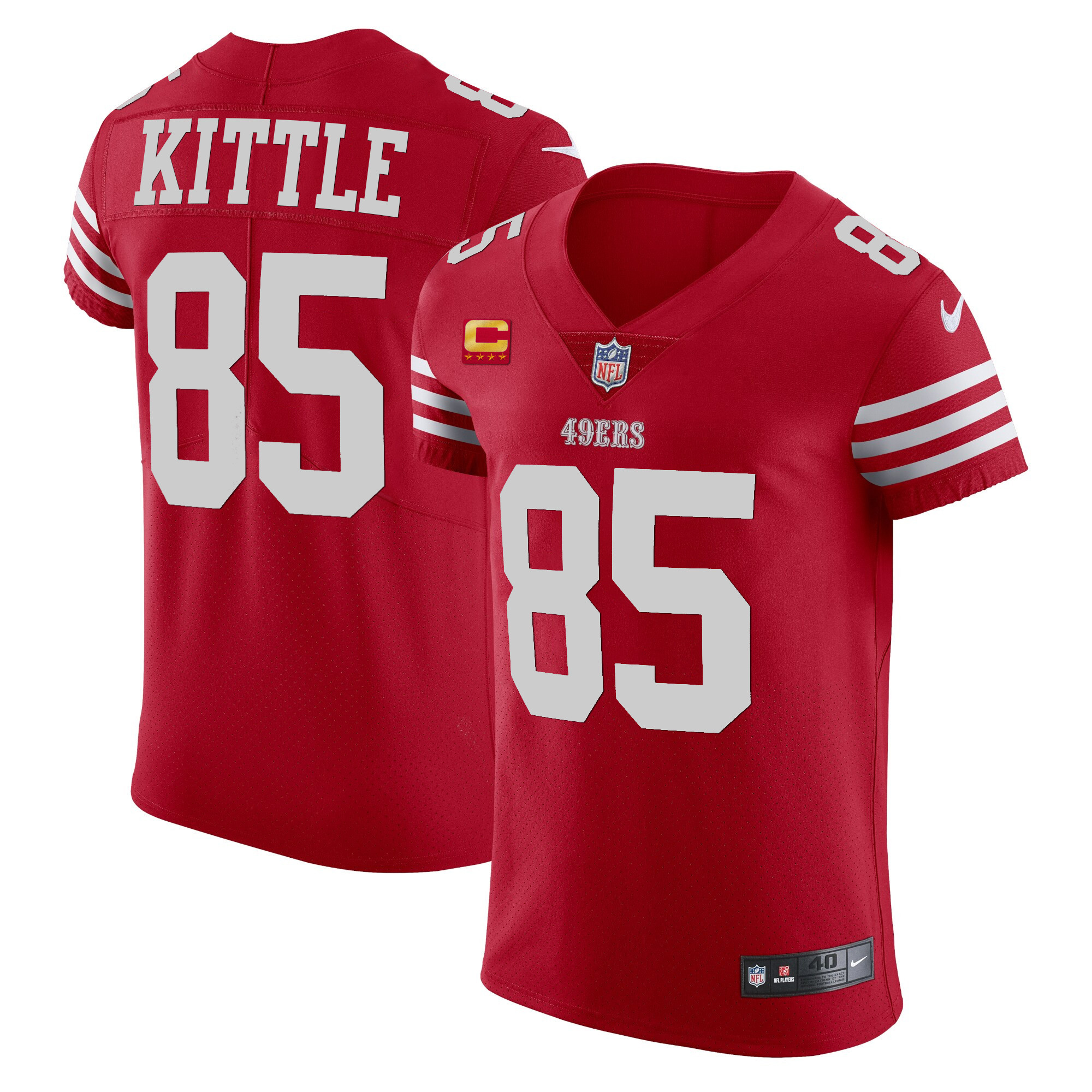 Men's George Kittle San Francisco 49ers Vapor Elite Scarlet Jersey - All Stitched