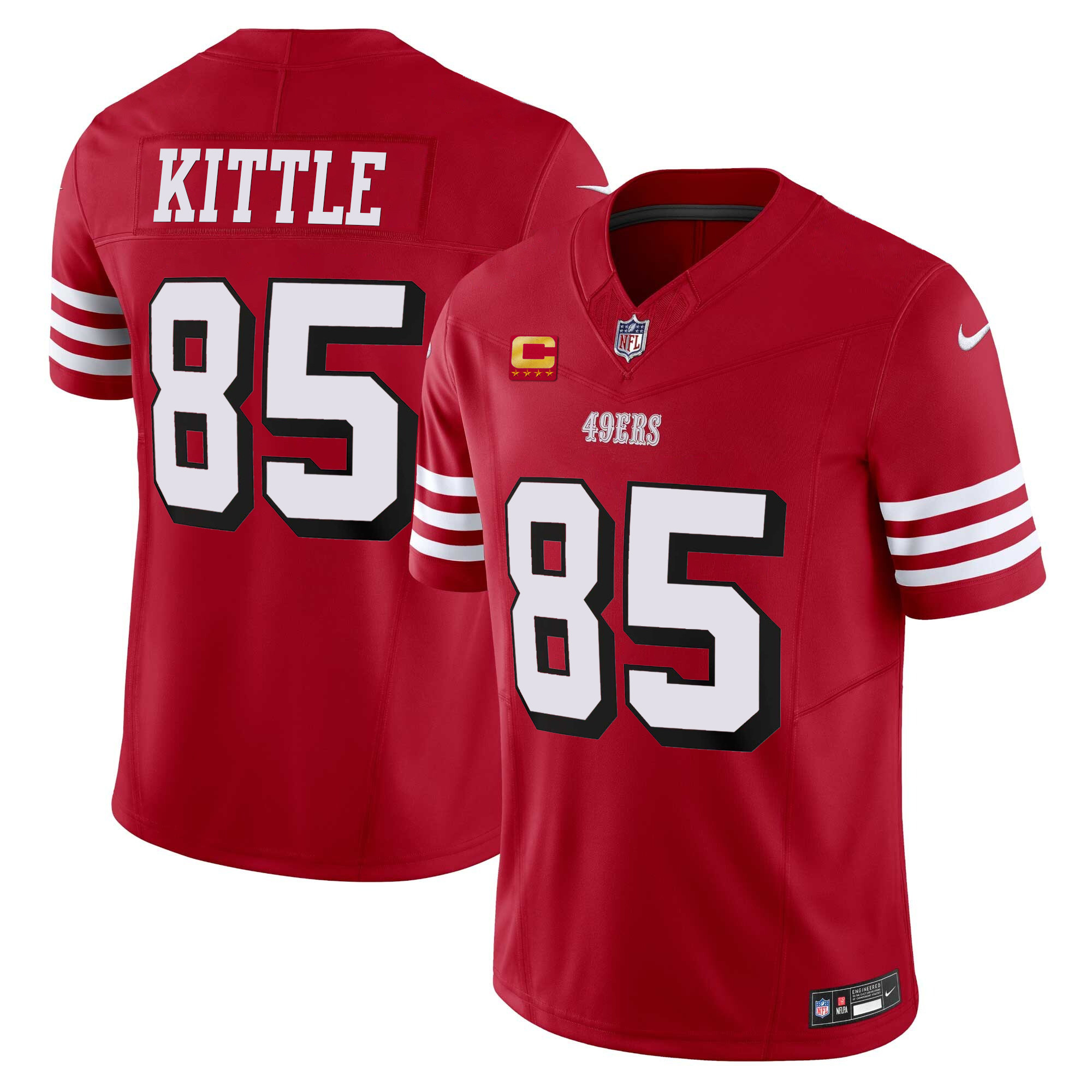 Men's George Kittle San Francisco 49ers Vapor Limited Red Jersey V2 - All Stitched
