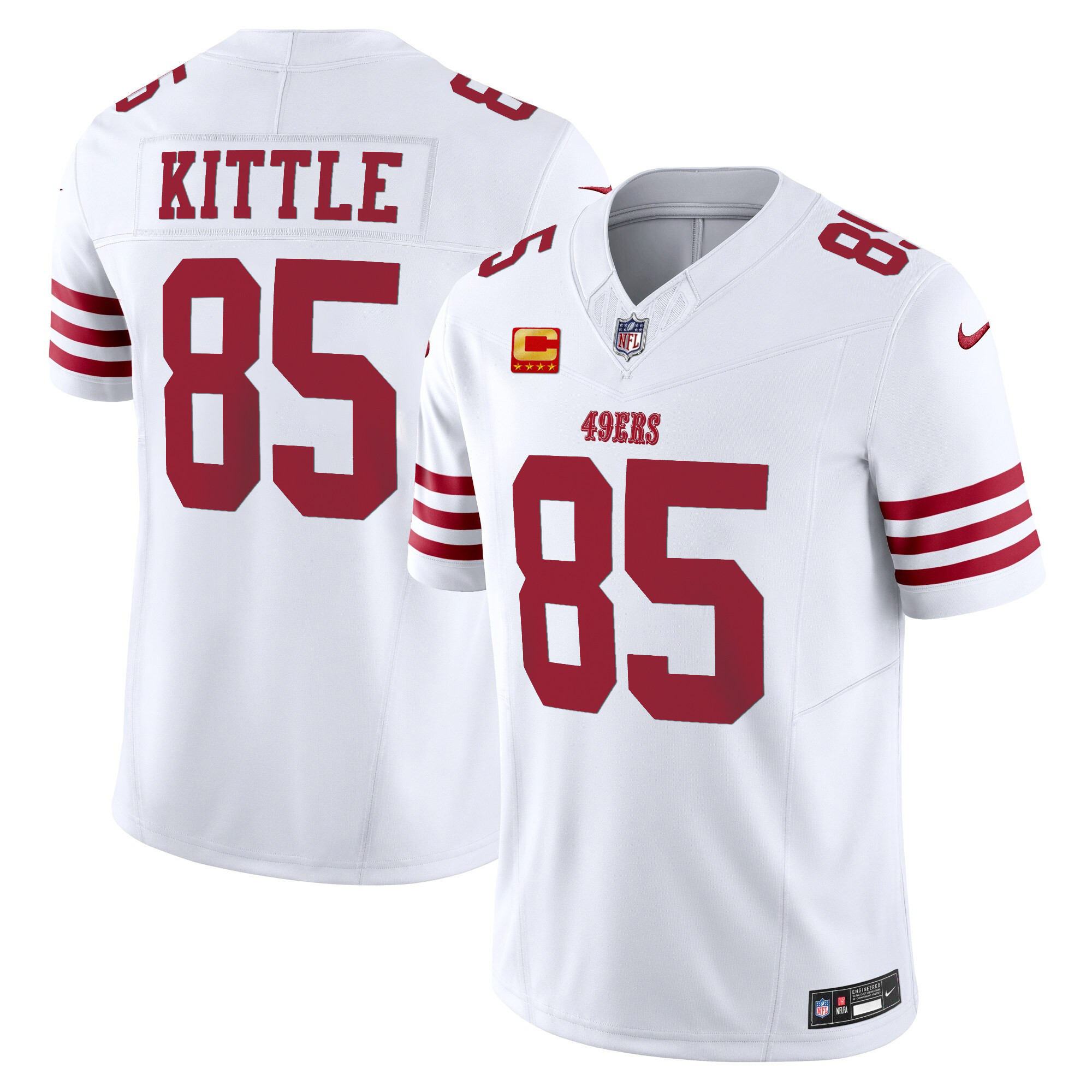 Men's George Kittle San Francisco 49ers Vapor Limited White Jersey - All Stitched