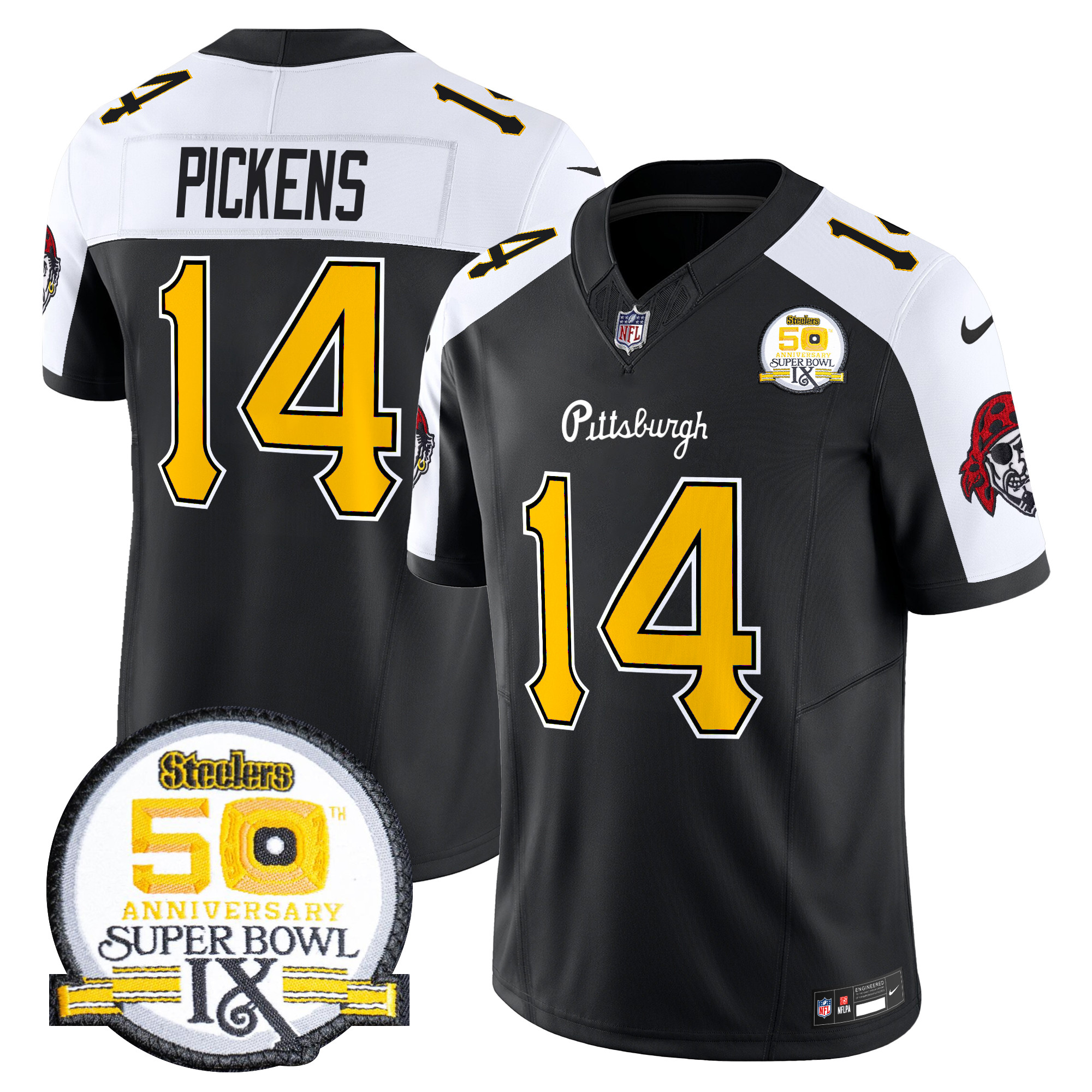 Men's George Pickens Pittsburgh Steelers 2024 Vapor Limited Black Alternate Jersey - All Stitched