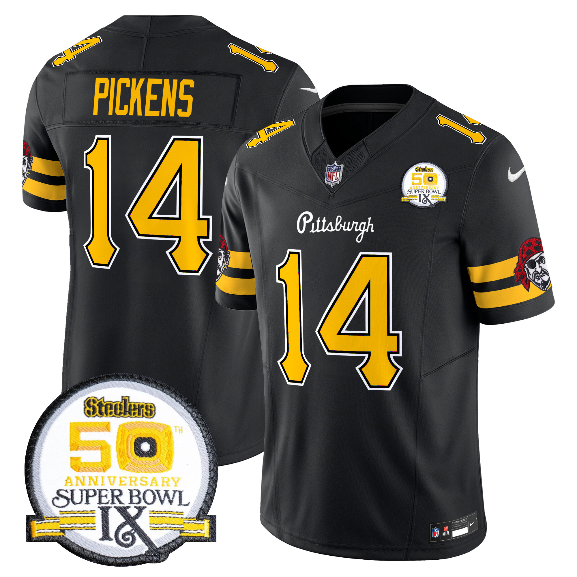 Men's George Pickens Pittsburgh Steelers 2024 Vapor Limited Black Jersey - All Stitched