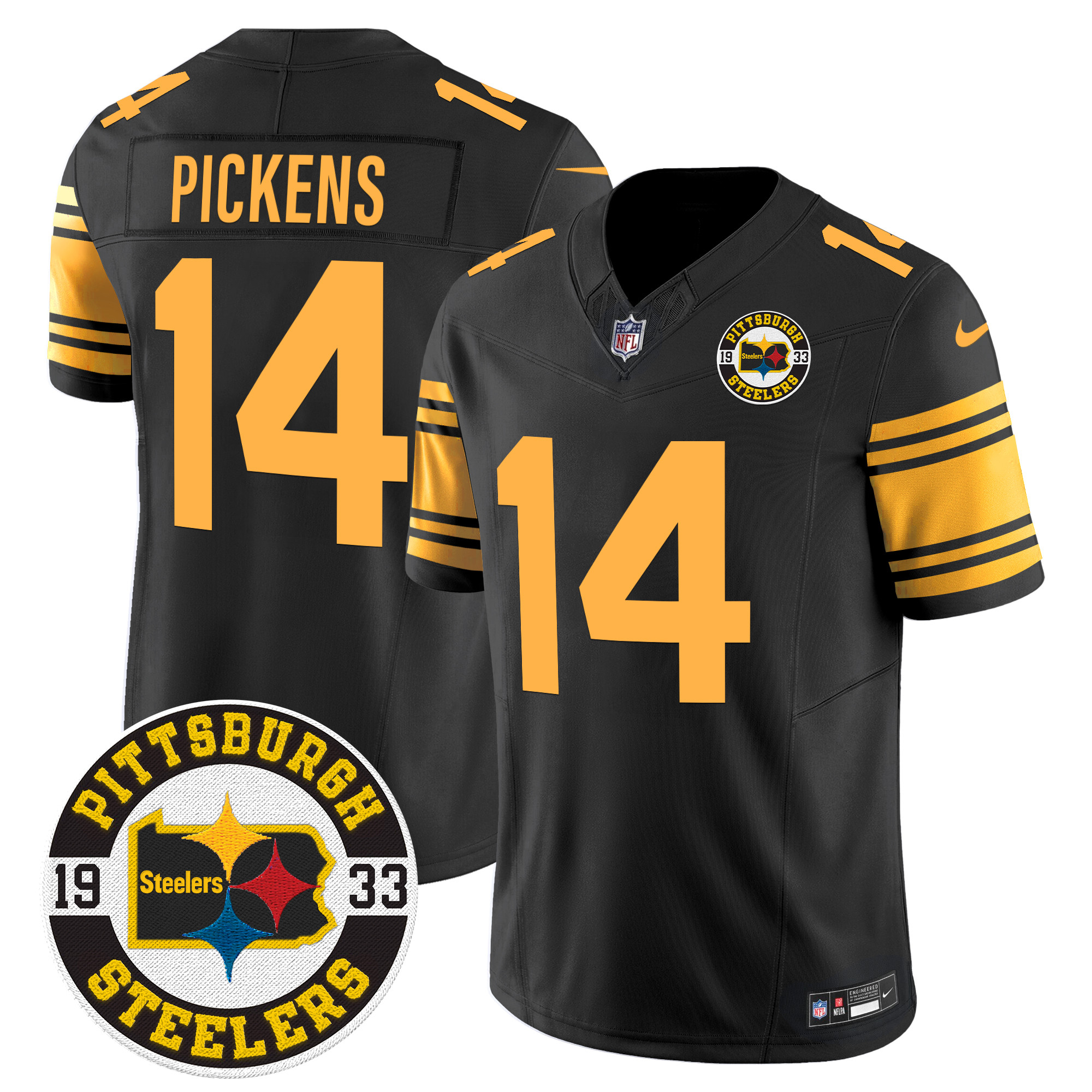 Men's George Pickens Pittsburgh Steelers 2024 Vapor Limited Color Rush Jersey - All Stitched