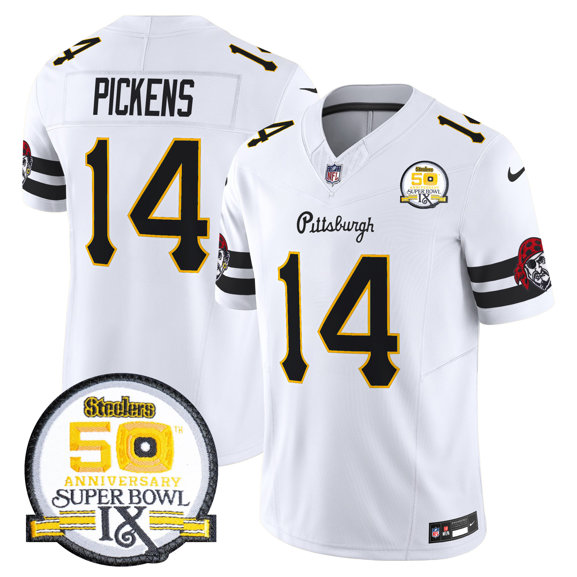 Men's George Pickens Pittsburgh Steelers 2024 Vapor Limited White Jersey - All Stitched
