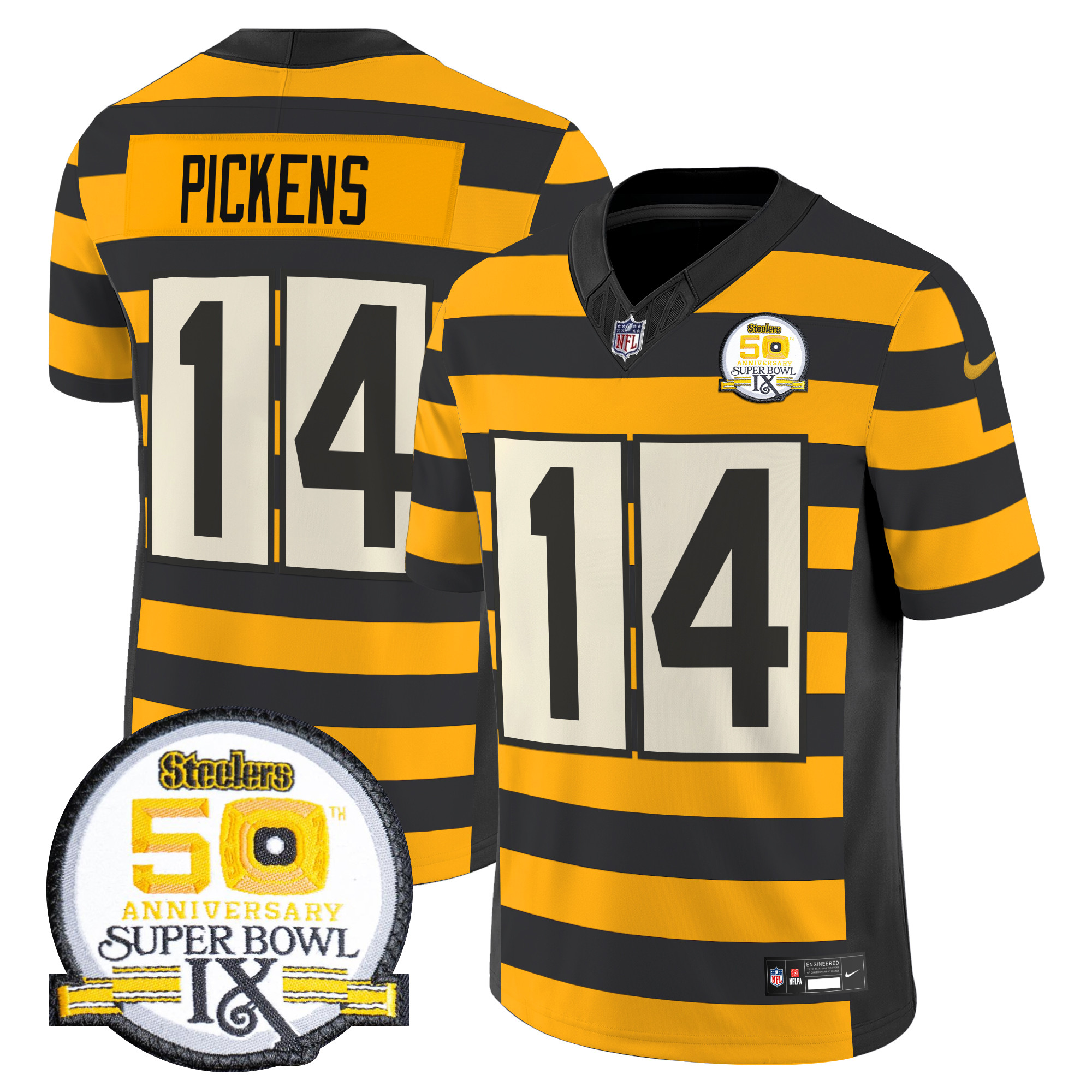 Men's George Pickens Pittsburgh Steelers Throwback 2024 Vapor Limited Bumble Bee Jersey - All Stitched