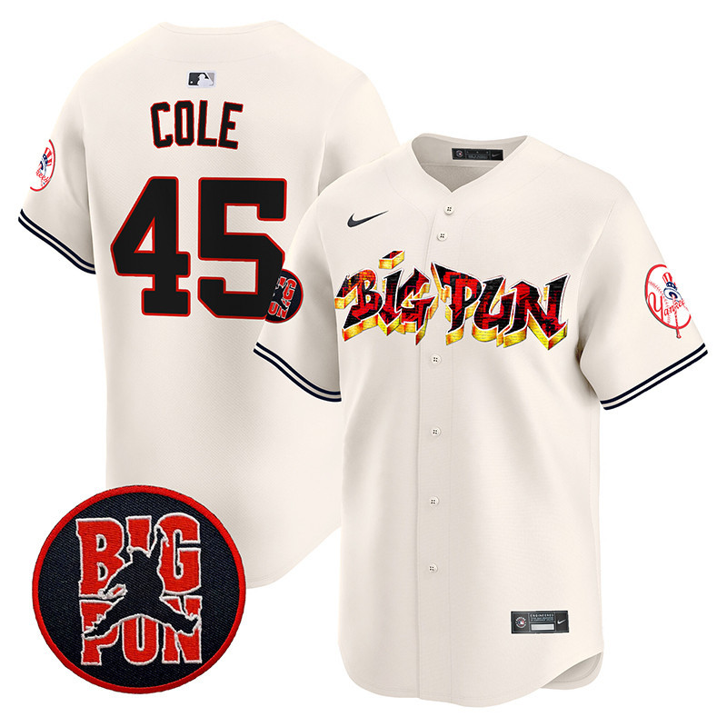 Men's Gerrit Cole New York Yankees Big Pun Vapor Premier Limited Cream Jersey - All Stitched