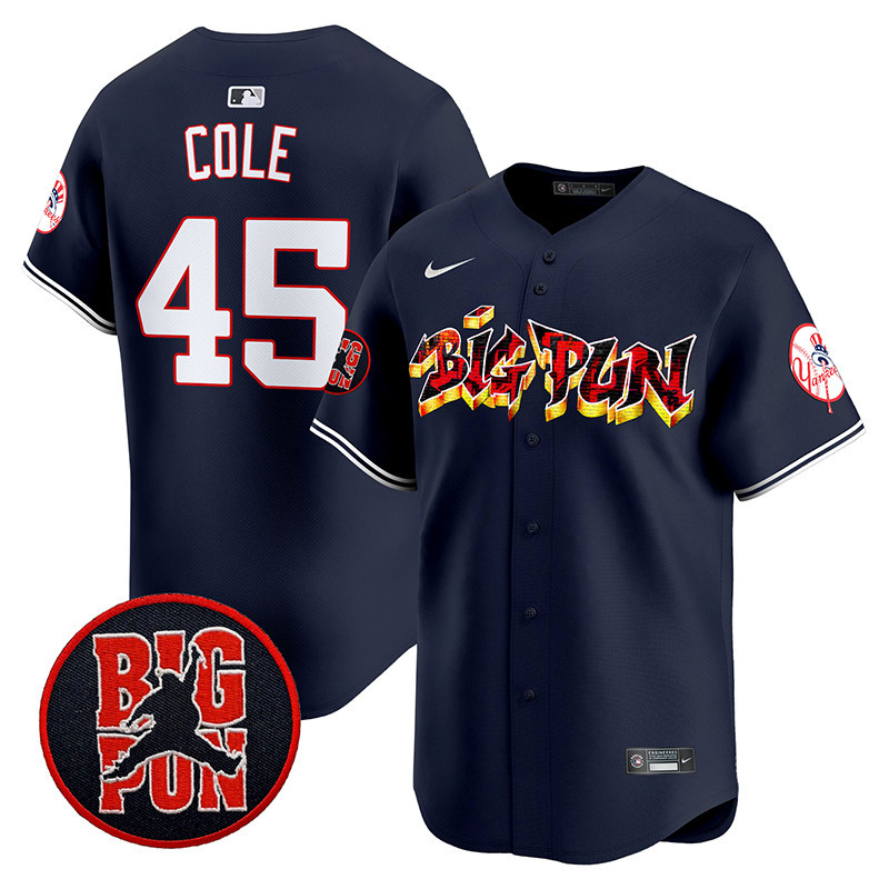 Men's Gerrit Cole New York Yankees Big Pun Vapor Premier Limited Navy Jersey - All Stitched
