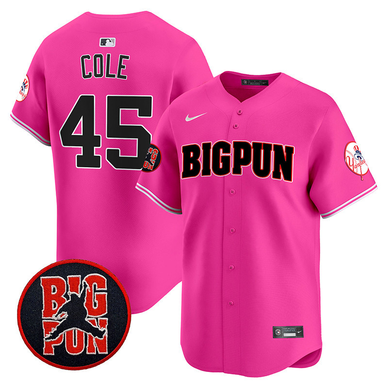 Men's Gerrit Cole New York Yankees Big Pun Vapor Premier Limited Pink Jersey V2 - All Stitched