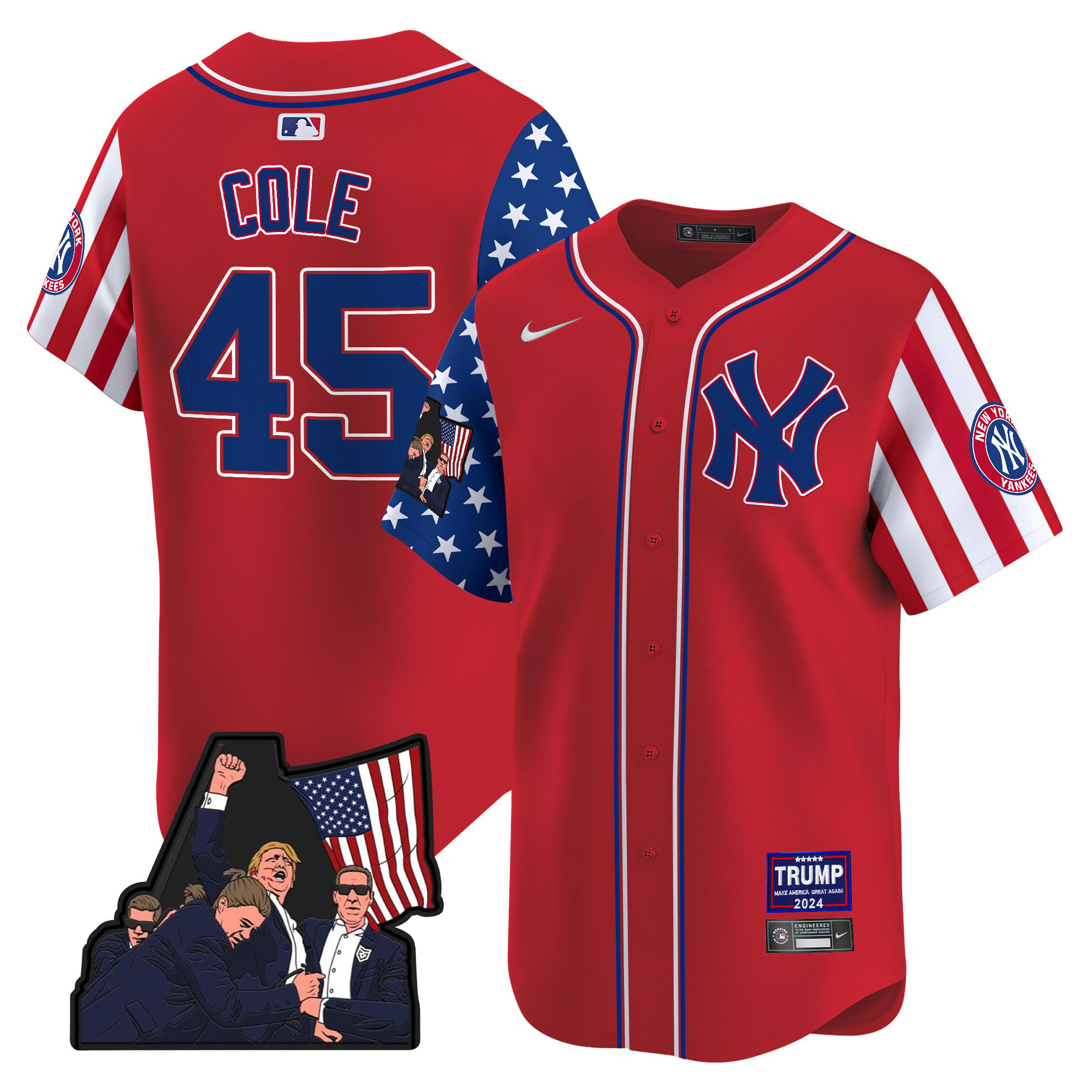 Men's Gerrit Cole New York Yankees Make American Great Again Vapor Premier Limited Red Jersey - All Stitched