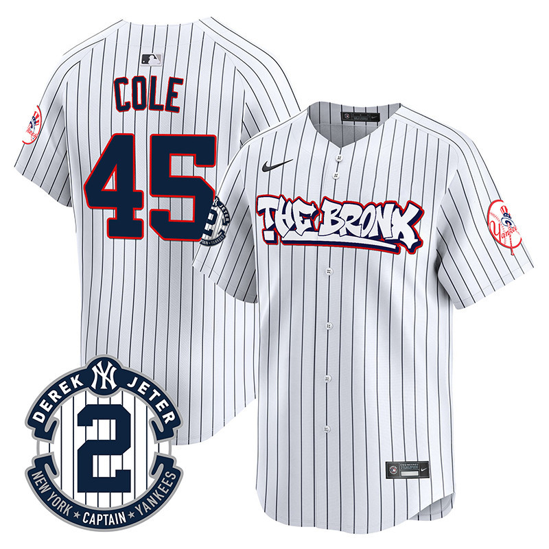 Men's Gerrit Cole New York Yankees The Bronx Graffiti Vapor Premier Limited Pinstripe Jersey V2 - All Stitched