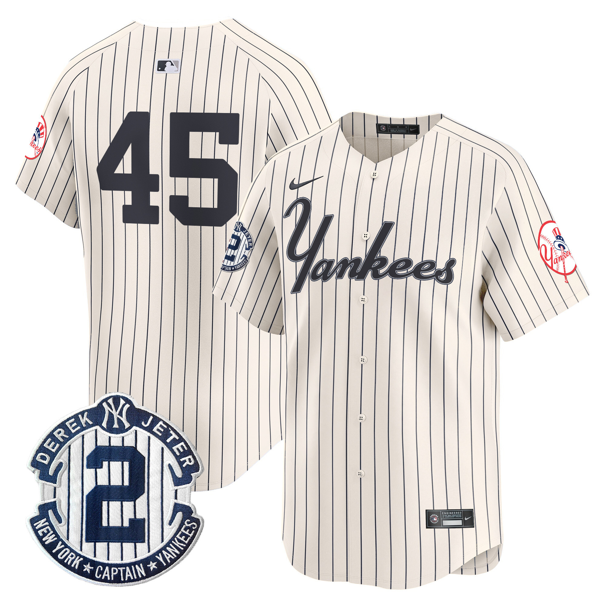 Men's Gerrit Cole New York Yankees Throwback Vapor Premier Limited Pinstripe Cream Jersey V2 - All Stitched