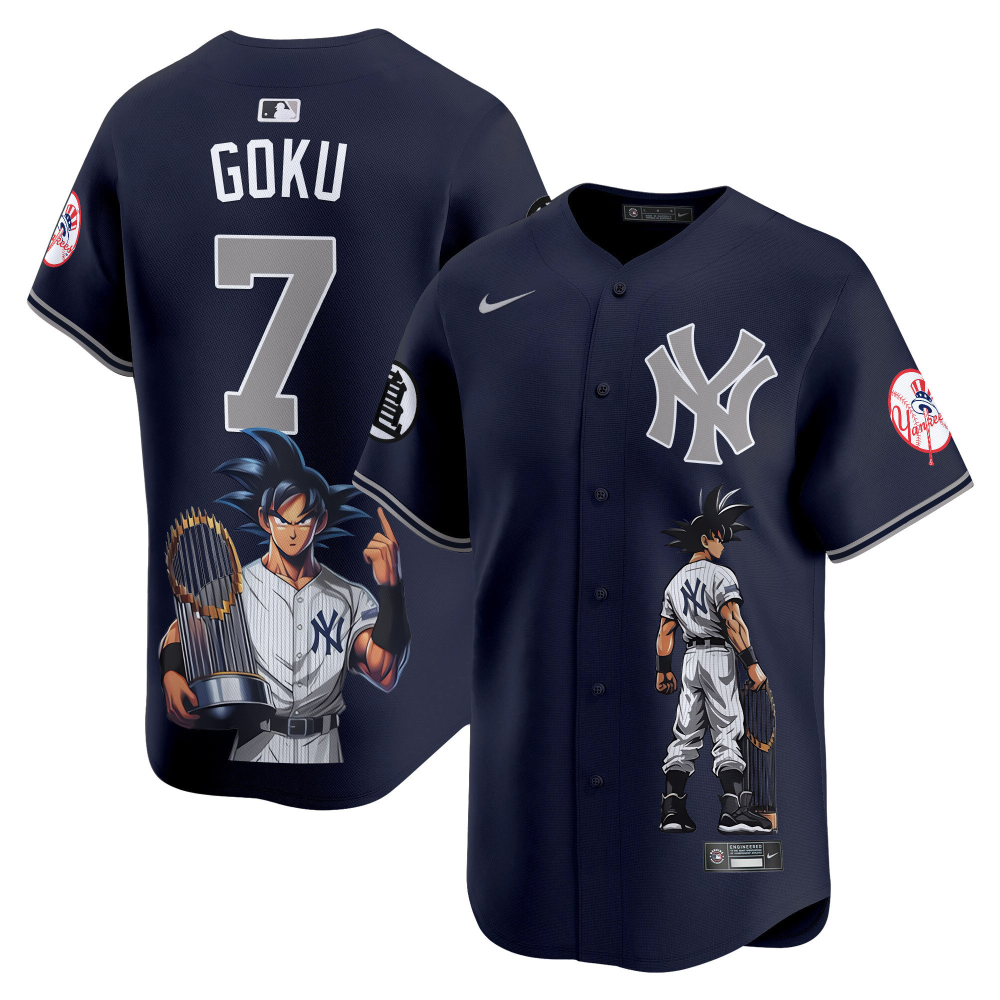 Men's Goku New York Yankees Dragon Ball Son Goku Vapor Premier Limited Alternate Jersey - Printed