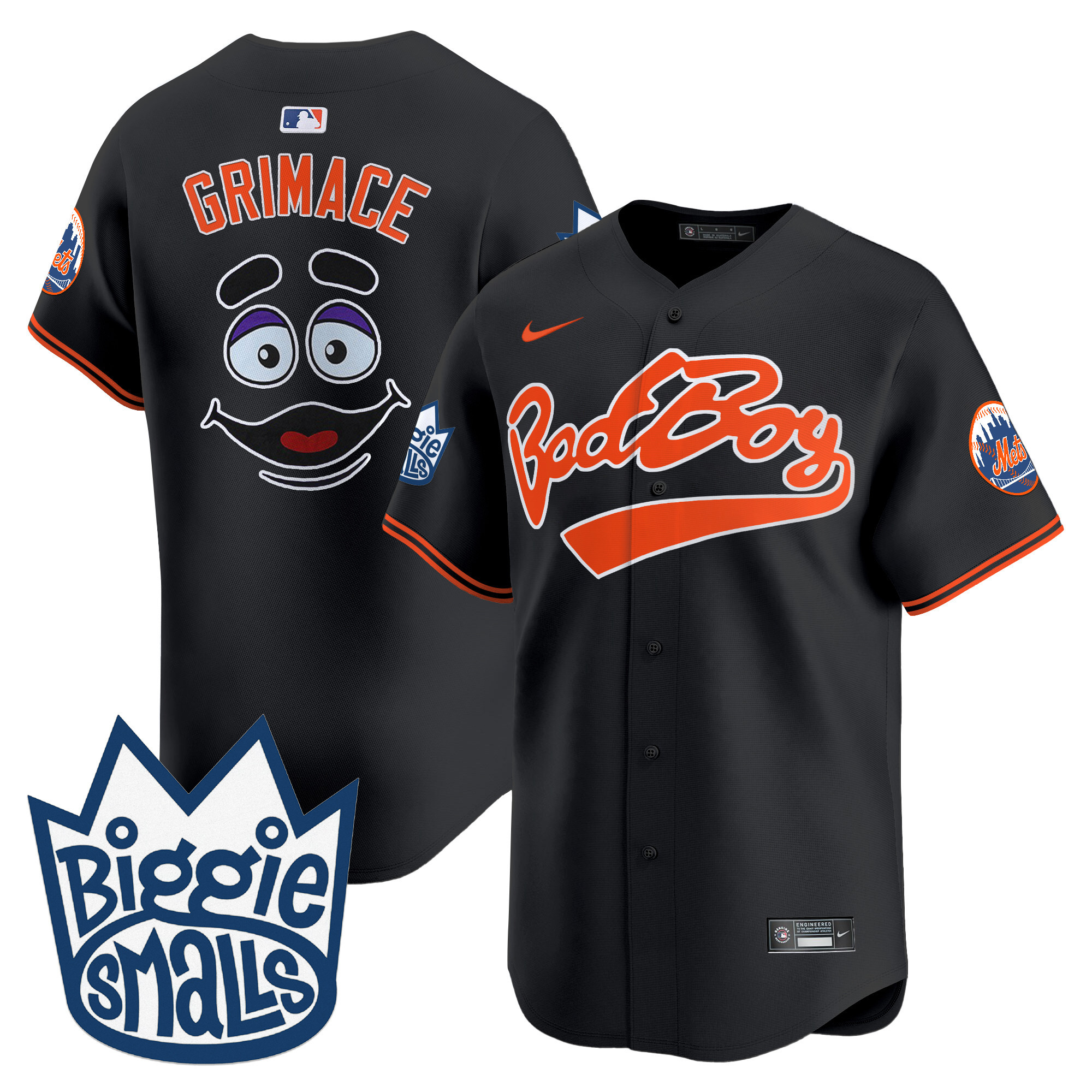 Men's Grimace New York Mets Biggie Smalls Vapor Premier Limited Black Jersey - All Stitched